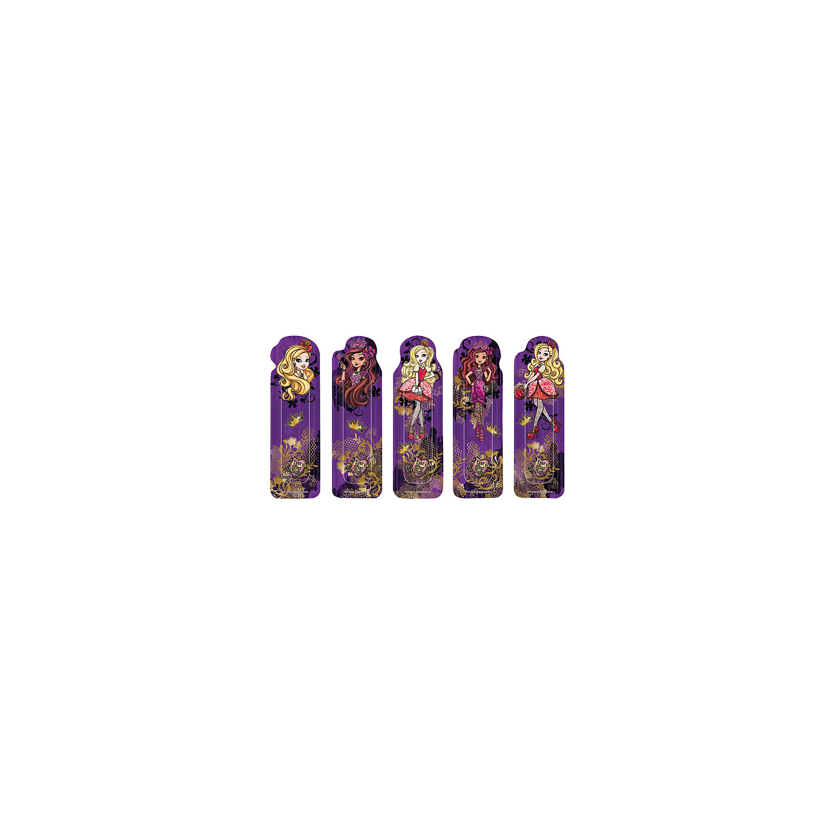 Набор пластиковых закладок, Ever After High, Mattel Набор пластиковых закладок, Ever After High, MattelШкольные аксессуары<br>Характеристики набора пластиковых закладок, Ever After High, Mattel: <br><br>• тип: закладки магнитно-пластиковые.<br>• упаковка: блистер<br>• размер упаковки: 18 см?6 см?0,2 см<br>• вес:18 г<br>• страна обладатель бренда: США<br>• страна изготовления: Россия<br><br>Набор фигурных закладок лицензионного дизайна Mattel Ever After High по мотивам популярного мультфильма. В блистере 5 штук. Материал - полипропилен. Изготовлены в Санкт-Петербурге.<br><br>Набор фигурных закладок лицензионного дизайна Mattel Ever After High можно купить в нашем интернет-магазине.<br><br>Ширина мм: 190<br>Глубина мм: 300<br>Высота мм: 60<br>Вес г: 18<br>Возраст от месяцев: 48<br>Возраст до месяцев: 144<br>Пол: Женский<br>Возраст: Детский<br>SKU: 5475494