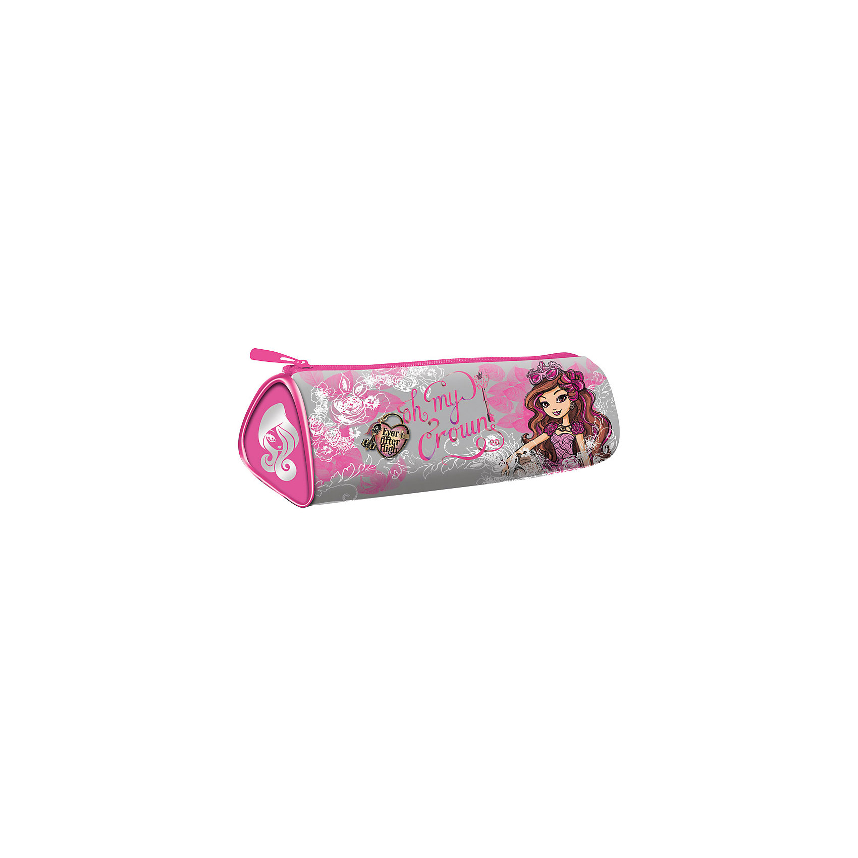 Пенал-тубус треугольный, Ever After High, Mattel , серебро-розовый Пенал-тубус треугольный, Ever After High, Mattel , серебро-розовыйПеналы без наполнения<br>Яркий пенал-тубус Ever After High торговой марки Mattel с одним отделением поможет собрать школьные письменные принадлежности. Вместительный корпус выполнен из износостойкого материала, оснащен прочной молнией.<br><br>Ширина мм: 210<br>Глубина мм: 150<br>Высота мм: 110<br>Вес г: 45<br>Возраст от месяцев: 48<br>Возраст до месяцев: 120<br>Пол: Женский<br>Возраст: Детский<br>SKU: 5475502