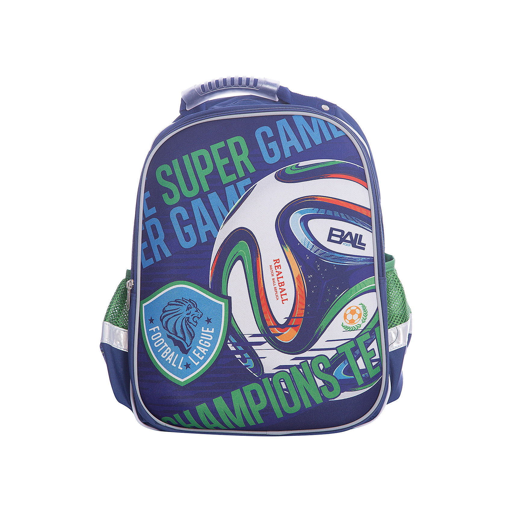 Ранец Super bag Футбол, ортопедическая спинка Ранец Super bag Футбол, ортопедическая спинкаРанцы<br>Стильный ранец Super bag Футбол вместительный и в тоже время невероятно легкий и удобный ранец, послужит отличным помошников в учебе для маленького школьника. Внутри ранца находятся три больших отделения, снаружи два боковых кармана- сеточки, а дно оснащено устойчивыми ножками, защищающими от воды и грязи. Красочный передний клапан выполнен EVA-материала, который обеспечивает долговечность и износоустйчивость ранца. Модель ранца Super bag Футбол соответствует всем необходимым для здоровья и безопасности ребенка требованиям, а именно расположенными на лямках и передней части ранца светоотражающими элементами, широкими регулируемыми лямками, а также эргономичной спинкой, повторяющей естественный изгиб позвоночника.<br><br>Ширина мм: 330<br>Глубина мм: 4200<br>Высота мм: 140<br>Вес г: 730<br>Возраст от месяцев: 48<br>Возраст до месяцев: 96<br>Пол: Мужской<br>Возраст: Детский<br>SKU: 5475523