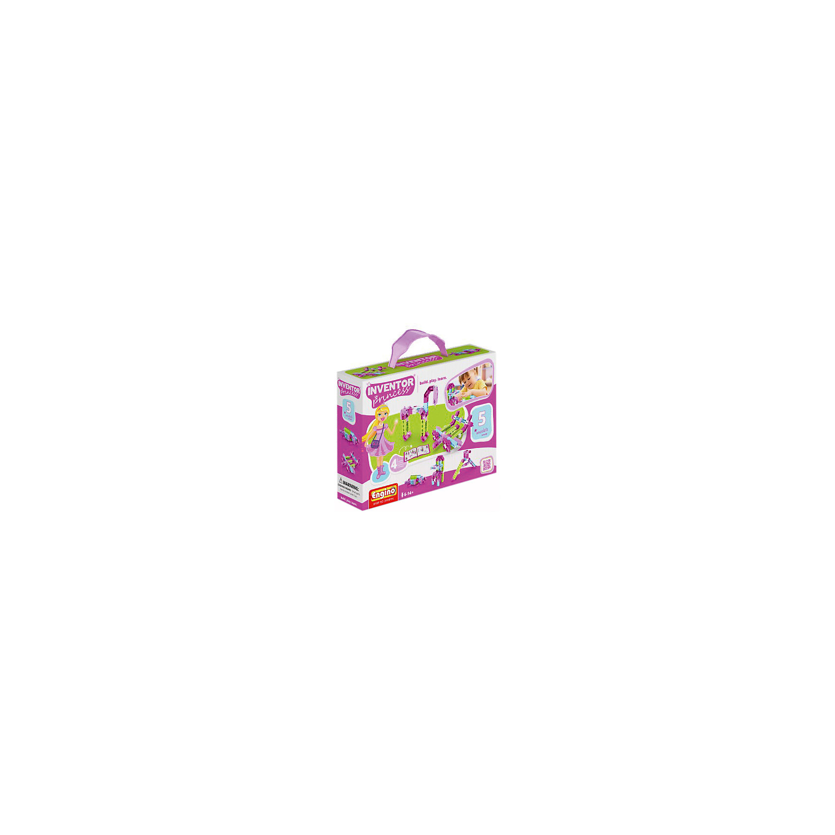 Конструктор INVENTOR GIRLS, 5 моделей, Engino Конструктор INVENTOR GIRLS, 5 моделей, EnginoПластмассовые конструкторы<br>Характеристики товара:<br><br>• материал: пластик<br>• размер упаковки: 5х22х16 см<br>• комплектация: коробка, детали, инструкции<br>• упаковка: коробка<br>• можно собрать 5 моделей<br>• возраст: от 3 лет<br>• совместим с другими наборами Engino<br>• 172 детали<br>• страна бренда: Кипр<br><br>Конструктор - это отличный способ помочь развитию ребенка. Сборка фигурок из деталей способствует скорейшему развитию мелкой моторики, пространственного мышления, логики, цветовосприятия и воображения. Помимо этого, собирать конструктор - очень увлекательное занятие!<br><br>Конструкторы от Engino - это развивающие игрушки нового поколения. Из этого конструктора можно собрать сразу 5 разных фигурок! Сделать это можно с помощью инструкции, входящей в комплект или информации из интернета. Отличный полезный подарок для девочки! <br><br>Конструктор INVENTOR GIRLS, 5 моделей, от популярного бренда Engino можно купить в нашем интернет-магазине.<br><br>Ширина мм: 220<br>Глубина мм: 60<br>Высота мм: 160<br>Вес г: 189<br>Возраст от месяцев: 36<br>Возраст до месяцев: 192<br>Пол: Женский<br>Возраст: Детский<br>SKU: 5482370