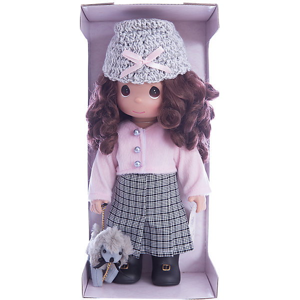 Кукла На прогулке, 30 см, Precious Moments Кукла На прогулке, 30 см, Precious MomentsБренды кукол<br>Характеристики товара:<br><br>• возраст: от 5 лет;<br>• материал: винил, текстиль;<br>• высота куклы: 30 см;<br>• размер упаковки: 35х18х11 см;<br>• вес упаковки: 430 гр.;<br>• страна производитель: Филиппины.<br><br>Кукла «На прогулке» Precious Moments — коллекционная кукла с выразительными карими глазками и каштановыми кудрявыми волосами. Куколка одета в клетчатую юбку, розовую кофту и вязаную шапочку.<br><br>Она отправляется на прогулку вместе со своим питомцем — забавным серым щеночком. У куклы имеются подвижные детали. Она выполнена из качественного безопасного материала.<br><br>Куклу «На прогулке» Precious Moments можно приобрести в нашем интернет-магазине.<br><br>Ширина мм: 140<br>Глубина мм: 300<br>Высота мм: 80<br>Вес г: 428<br>Возраст от месяцев: 36<br>Возраст до месяцев: 2147483647<br>Пол: Женский<br>Возраст: Детский<br>SKU: 5482500