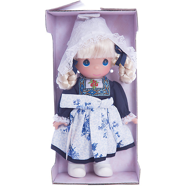Кукла Элин. Голландия, 21 см, Precious Moments Кукла Элин. Голландия, 21 см, Precious MomentsБренды кукол<br>Характеристики товара:<br><br>• возраст: от 5 лет;<br>• материал: винил, текстиль;<br>• высота куклы: 21 см;<br>• размер упаковки: 25х15х10 см;<br>• вес упаковки: 175 гр.;<br>• страна производитель: Филиппины.<br><br>Кукла «Элин. Голландия» Precious Moments — коллекционная кукла с выразительными голубыми глазками и белыми волосами, заплетенными в косы. Куколка одета в традиционное платье с вышивкой и узорами. На голове у нее кружевной колпак. У куклы имеются подвижные детали. Она выполнена из качественного безопасного материала.<br><br>Куклу «Элин. Голландия» Precious Moments можно приобрести в нашем интернет-магазине.<br><br>Ширина мм: 60<br>Глубина мм: 210<br>Высота мм: 60<br>Вес г: 110<br>Возраст от месяцев: 36<br>Возраст до месяцев: 2147483647<br>Пол: Женский<br>Возраст: Детский<br>SKU: 5482514