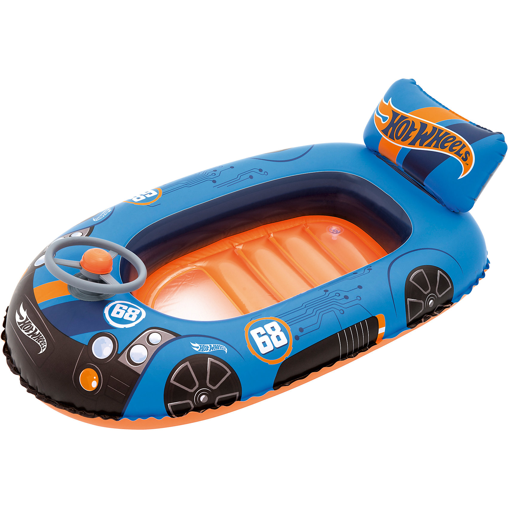 Надувная лодочка, Hot Wheels, Bestway Надувная лодочка, Hot Wheels, BestwayМатрасы и лодки<br>Надувная лодочка, Hot Wheels, Bestway (Бествей)<br><br>Характеристики:<br><br>• дизайн в виде гоночной машины Хот Вилс<br>• дополнена декоративным рулем<br>• есть подушка для спины<br>• небольшое окошко на дне<br>• материал: ПВХ<br>• размер: 114х71 см<br>• вес: 627 грамм<br><br>Надувная лодочка Bestway - отличны вариант для летнего отдыха. Малыш сможет отдыхать и играть в воде рядом с родителями. Изделие выполнено из прочного поливинилхлорида. Лодочка оснащена удобной подушкой для спины и небольшим окошком на дне. Любители Хот Вилс по достоинству оценят дизайн в виде стильной гоночной машины. А для большей реалистичности лодка дополнена декоративным рулем на передней части.<br><br>Надувная лодочка, Hot Wheels, Bestway (Бествей) можно купить в нашем интернет-магазине.<br><br>Ширина мм: 480<br>Глубина мм: 320<br>Высота мм: 260<br>Вес г: 627<br>Возраст от месяцев: 48<br>Возраст до месяцев: 2147483647<br>Пол: Мужской<br>Возраст: Детский<br>SKU: 5486978