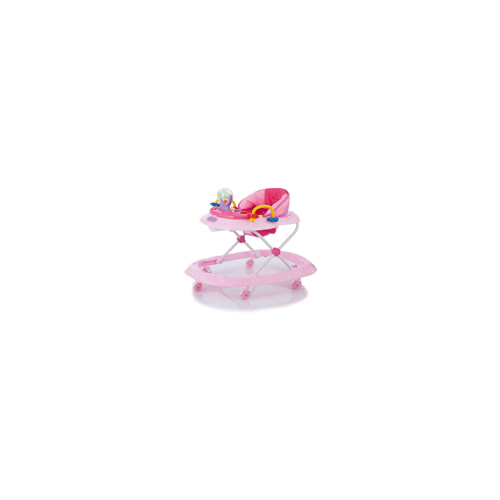 Ходунки Walker, Baby Care, розовый Ходунки Walker, Baby Care, розовыйХодунки<br>Характеристики товара:<br><br>• возраст от 6 месяцев;<br>• максимальная нагрузка: 12 кг<br>• материал: пластик;<br>• регулировка по высоте в 5 положениях;<br>• съёмная игровая панель со световыми и звуковыми эффектами;<br>• 6 силиконовых колес;<br>• текстиль можно снять для стирки<br>• размер ходунков 61х76х53 см;<br>• вес 3,1 кг;<br>• размер упаковки 77х61х12 см;<br>• вес упаковки 3,7 кг.<br><br>Ходунки Baby Care Walker научат малыша самостоятельно ходить, держать равновесие и координировать движения. Ходунки оборудованы сидением с мягкой обивкой. Высоту сидения можно отрегулировать по мере роста малыша. Спереди расположена игровая панель со световыми и звуковыми эффектами. Сняв панель, ее можно использовать и отдельно для игр. В процессе игры у ребенка развиваются мелкая моторика рук, цветовое и зрительное восприятие, музыкальный слух. Конструкция отличается хорошей устойчивостью благодаря широкому основанию. Колеса изготовлены из силикона и не повреждают напольное покрытие. Легко и просто складываются гармошкой для хранения дома.<br><br>Ходунки Baby Care Walker можно приобрести в нашем интернет-магазине.<br><br>Ширина мм: 770<br>Глубина мм: 610<br>Высота мм: 120<br>Вес г: 3700<br>Возраст от месяцев: 7<br>Возраст до месяцев: 12<br>Пол: Женский<br>Возраст: Детский<br>SKU: 5493379