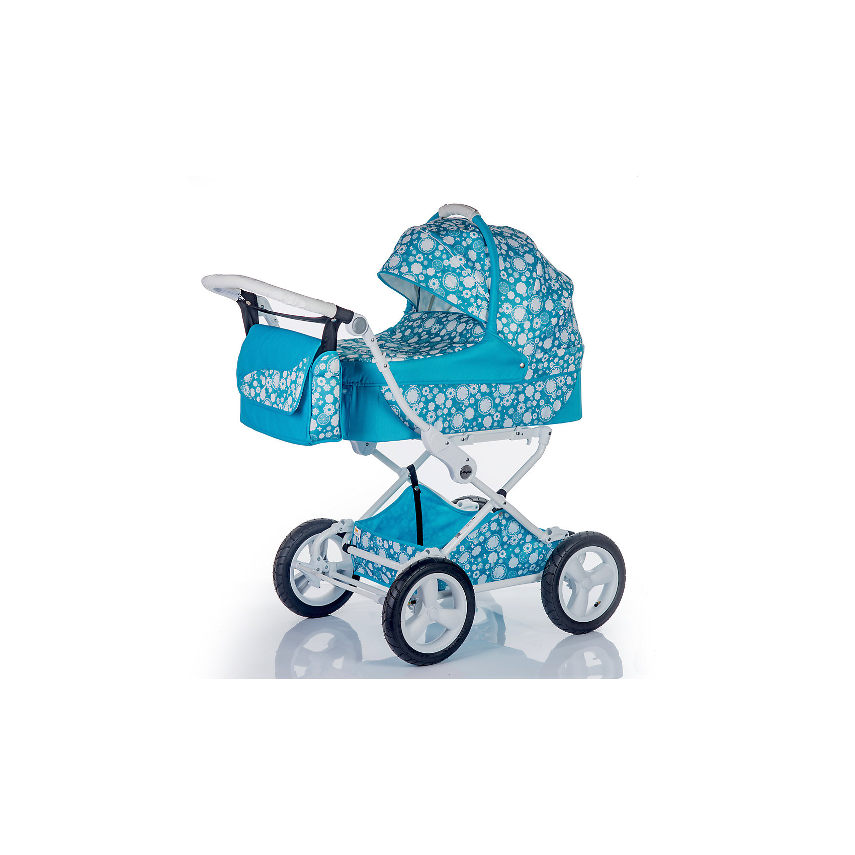 Коляска 2 в 1 BabyHit EVENLY Plus, бирюзовый Коляска 2 в 1 BabyHit EVENLY Plus, бирюзовыйКоляски 2 в 1<br>Характеристики коляски<br><br>Люлька:<br><br>• хлопковая обивка люльки;<br>• жесткое основание дна люльки;<br>• капор оснащен солнцезащитным козырьком;<br>• на люльке имеется кармашек на молнии;<br>• сбоку в потайных кармашках на люльке спрятаны ручки для переноски;<br>• материал: хлопок, полиэстер, пластик;<br>• размер люльки: 73х36 см;<br>• вес люльки: 5 кг.<br><br>Прогулочный блок:<br><br>• реверсивный прогулочный блок;<br>• регулируется угол наклона спинки коляски: 3 положения; опускается до положения лежа;<br>• регулируемая подножка, 2 положения;<br>• съемный защитный бампер, мягкий паховый ограничитель;<br>• капюшон «батискаф», опускается почти до бампера;<br>• на капюшоне имеется сетчатое смотровое окошко под клапаном, карман для мелочей;<br>• материал: пластик, полиэстер;<br>• длина спального места: 82 см;<br>• ширина сиденья: 31 см;<br>• вес прогулочного блока: 5,5 кг.<br><br>Рама коляски:<br><br>• ручка коляски регулируется по высоте;<br>• надувные колеса с амортизаторами;<br>• колеса съемные;<br>• тип тормоза: ножной;<br>• тип складывания: книжка;<br>• рама складывается отдельно, без прогулочного блока и люльки;<br>• материал: алюминий, пластик, колеса – ПВХ;<br>• диаметр колес: 30 см;<br>• вес шасси с колесами: 11 кг.<br><br>Размер коляски: 104х60х115 см<br>Размер коляски в сложенном виде: 85х52х32 см<br>Вес коляски с люлькой: 16 кг<br>Вес коляски с прогулочным блоком: 16,5 кг<br>Вес в упаковке: 22,9 кг<br><br>Дополнительная комплектация:<br><br>• накидка на люльку;<br>• чехол на ножки;<br>• сумка для мамы;<br>• дождевик;<br>• москитная сетка;<br>• корзина для покупок;<br>• инструкция.<br><br>Коляску 2 в 1 EVENLY Plus, Babyhit, цвет бирюзовый можно купить в нашем интернет-магазине.<br><br>Ширина мм: 520<br>Глубина мм: 320<br>Высота мм: 850<br>Вес г: 22900<br>Возраст от месяцев: 0<br>Возраст до месяцев: 36<br>Пол: Унисекс<br>Возраст: Детский<br>SKU: 5500293