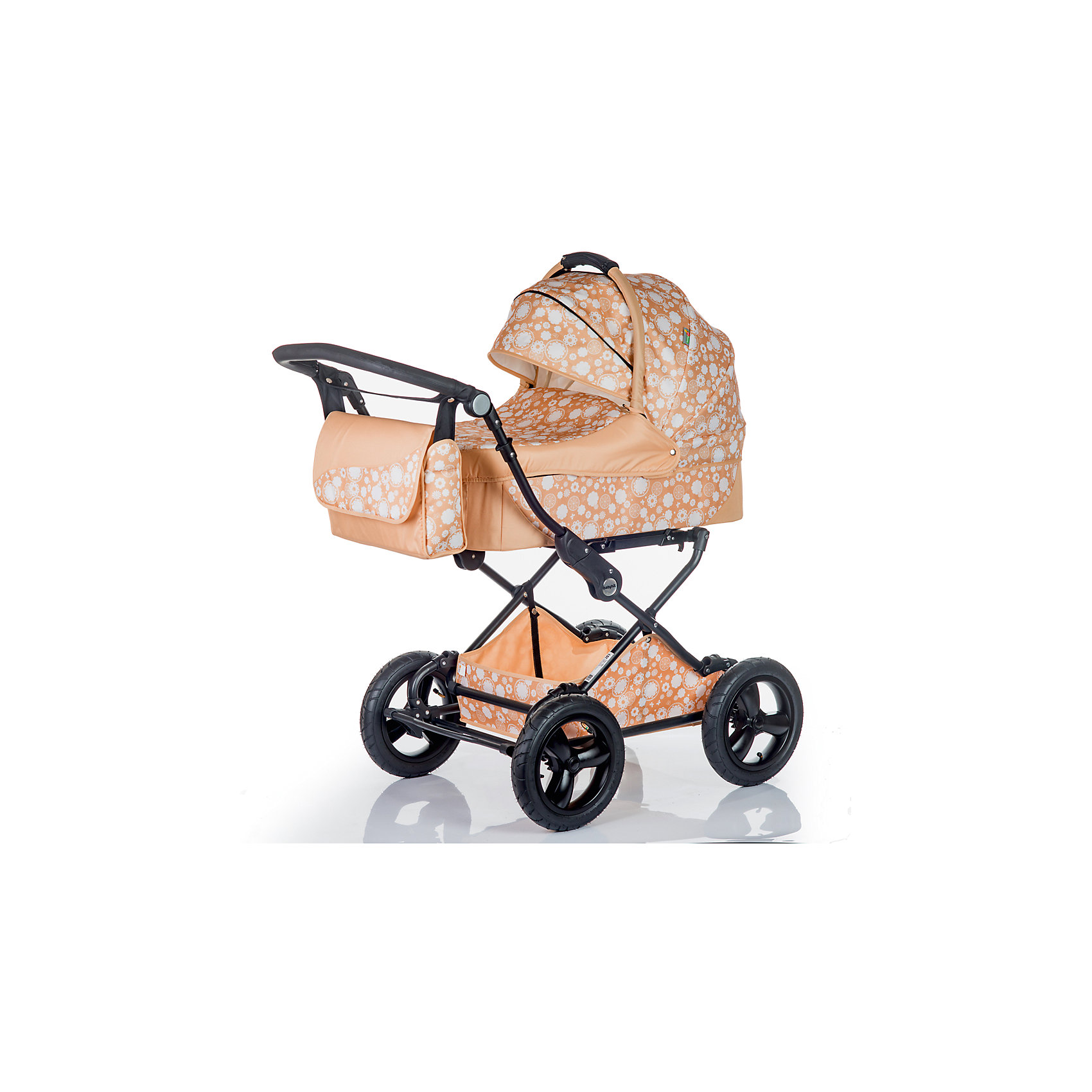 Коляска 2 в 1 BabyHit EVENLY Plus, бежевый Коляска 2 в 1 BabyHit EVENLY Plus, бежевыйКоляски 2 в 1<br>Характеристики коляски<br><br>Люлька:<br><br>• хлопковая обивка люльки;<br>• жесткое основание дна люльки;<br>• капор оснащен солнцезащитным козырьком;<br>• на люльке имеется кармашек на молнии;<br>• сбоку в потайных кармашках на люльке спрятаны ручки для переноски;<br>• материал: хлопок, полиэстер, пластик;<br>• размер люльки: 73х36 см;<br>• вес люльки: 5 кг.<br><br>Прогулочный блок:<br><br>• реверсивный прогулочный блок;<br>• регулируется угол наклона спинки коляски: 3 положения; опускается до положения лежа;<br>• регулируемая подножка, 2 положения;<br>• съемный защитный бампер, мягкий паховый ограничитель;<br>• капюшон «батискаф», опускается почти до бампера;<br>• на капюшоне имеется сетчатое смотровое окошко под клапаном, карман для мелочей;<br>• материал: пластик, полиэстер;<br>• длина спального места: 82 см;<br>• ширина сиденья: 31 см;<br>• вес прогулочного блока: 5,5 кг.<br><br>Рама коляски:<br><br>• ручка коляски регулируется по высоте;<br>• надувные колеса с амортизаторами;<br>• колеса съемные;<br>• тип тормоза: ножной;<br>• тип складывания: книжка;<br>• рама складывается отдельно, без прогулочного блока и люльки;<br>• материал: алюминий, пластик, колеса – ПВХ;<br>• диаметр колес: 30 см;<br>• вес шасси с колесами: 11 кг.<br><br>Размер коляски: 104х60х115 см<br>Размер коляски в сложенном виде: 85х52х32 см<br>Вес коляски с люлькой: 16 кг<br>Вес коляски с прогулочным блоком: 16,5 кг<br>Вес в упаковке: 22,9 кг<br><br>Дополнительная комплектация:<br><br>• накидка на люльку;<br>• чехол на ножки;<br>• сумка для мамы;<br>• дождевик;<br>• москитная сетка;<br>• корзина для покупок;<br>• инструкция.<br><br>Коляску 2 в 1 EVENLY Plus, Babyhit, цвет бежевый можно купить в нашем интернет-магазине.<br><br>Ширина мм: 520<br>Глубина мм: 320<br>Высота мм: 850<br>Вес г: 22900<br>Возраст от месяцев: 0<br>Возраст до месяцев: 36<br>Пол: Унисекс<br>Возраст: Детский<br>SKU: 5500294