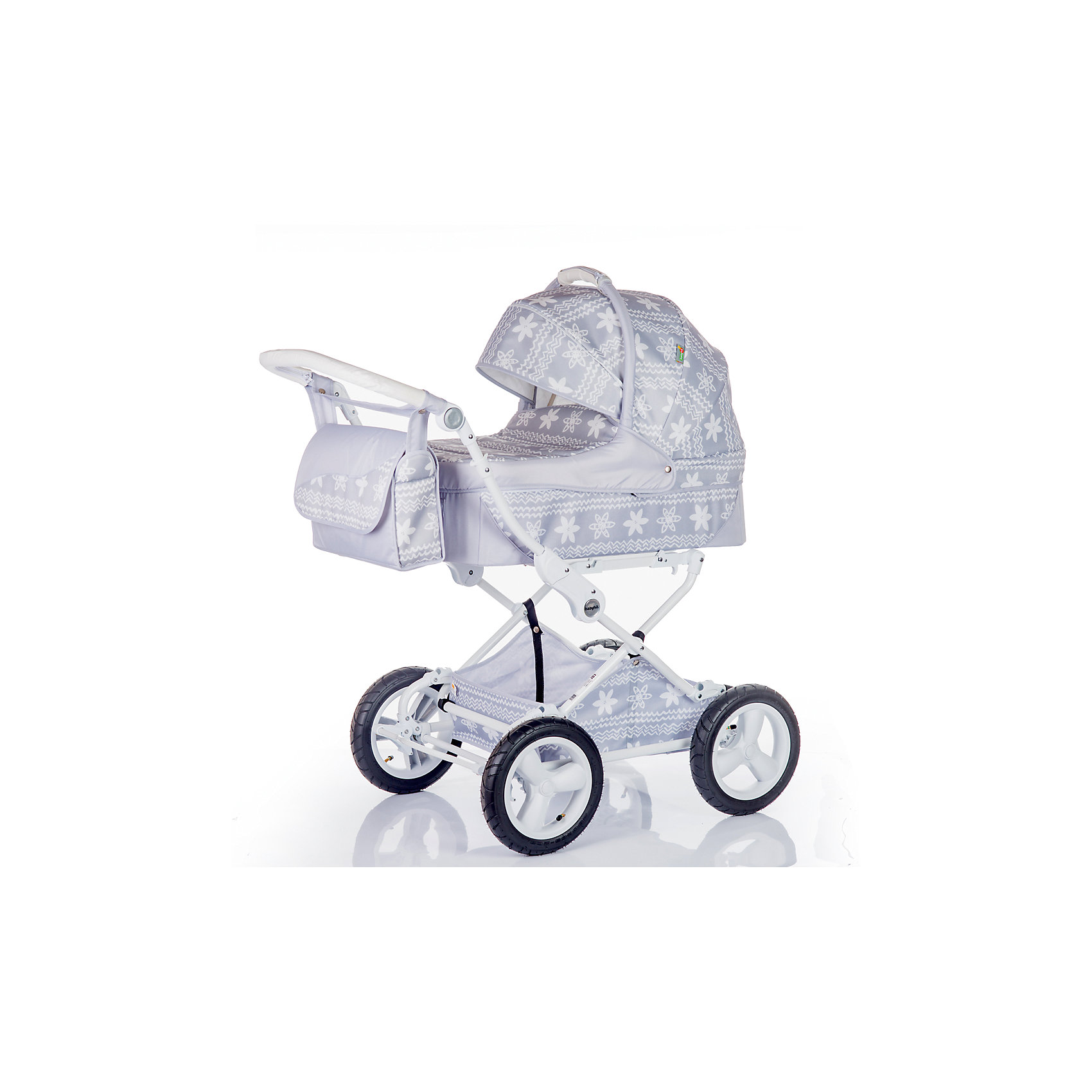 Коляска 2 в 1 BabyHit EVENLY Plus, серый Коляска 2 в 1 BabyHit EVENLY Plus, серыйКоляски 2 в 1<br>Характеристики коляски<br><br>Люлька:<br><br>• хлопковая обивка люльки;<br>• жесткое основание дна люльки;<br>• капор оснащен солнцезащитным козырьком;<br>• на люльке имеется кармашек на молнии;<br>• сбоку в потайных кармашках на люльке спрятаны ручки для переноски;<br>• материал: хлопок, полиэстер, пластик;<br>• размер люльки: 73х36 см;<br>• вес люльки: 5 кг.<br><br>Прогулочный блок:<br><br>• реверсивный прогулочный блок;<br>• регулируется угол наклона спинки коляски: 3 положения; опускается до положения лежа;<br>• регулируемая подножка, 2 положения;<br>• съемный защитный бампер, мягкий паховый ограничитель;<br>• капюшон «батискаф», опускается почти до бампера;<br>• на капюшоне имеется сетчатое смотровое окошко под клапаном, карман для мелочей;<br>• материал: пластик, полиэстер;<br>• длина спального места: 82 см;<br>• ширина сиденья: 31 см;<br>• вес прогулочного блока: 5,5 кг.<br><br>Рама коляски:<br><br>• ручка коляски регулируется по высоте;<br>• надувные колеса с амортизаторами;<br>• колеса съемные;<br>• тип тормоза: ножной;<br>• тип складывания: книжка;<br>• рама складывается отдельно, без прогулочного блока и люльки;<br>• материал: алюминий, пластик, колеса – ПВХ;<br>• диаметр колес: 30 см;<br>• вес шасси с колесами: 11 кг.<br><br>Размер коляски: 104х60х115 см<br>Размер коляски в сложенном виде: 85х52х32 см<br>Вес коляски с люлькой: 16 кг<br>Вес коляски с прогулочным блоком: 16,5 кг<br>Вес в упаковке: 22,9 кг<br><br>Дополнительная комплектация:<br><br>• накидка на люльку;<br>• чехол на ножки;<br>• сумка для мамы;<br>• дождевик;<br>• москитная сетка;<br>• корзина для покупок;<br>• инструкция.<br><br>Коляску 2 в 1 EVENLY Plus, Babyhit, цвет серый можно купить в нашем интернет-магазине.<br><br>Ширина мм: 520<br>Глубина мм: 320<br>Высота мм: 850<br>Вес г: 22900<br>Возраст от месяцев: 0<br>Возраст до месяцев: 36<br>Пол: Унисекс<br>Возраст: Детский<br>SKU: 5500297