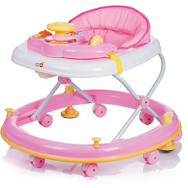 Ходунки CLEVER, Babyhit, розовый Ходунки CLEVER, Babyhit, розовыйХодунки<br>Характеристики:<br><br>• закругленная база с мягкой окантовкой;<br>• защита от появления царапин на мебели и стенах;<br>• регулируется высота ходунков, 3 положения;<br>• игровая панель с развивающими игрушками;<br>• световое и звуковое сопровождение;<br>• наличие сдвоенных колесиков со стопорами;<br>• съемный чехол сиденья для ухода и очистки;<br>• компактное складывание;<br>• размер упаковки: 71,5х11х66,5 см;<br>• вес: 4,8 кг.<br><br>Продуманная до мелочей конструкция ходунков предоставляет ребенку свободу перемещений в пространстве на этапе его роста и развития. Малыш находится в ходунках в сиденье-коконе, с высокой спинкой в мягкой обивке. Игровая панель для игры и развития ребенка имеет звуковой модуль и подвижные элементы. Основание ходунков имеет прорезиненную накладку по всему диаметру, которая предотвратит мелкие царапины на мебели во время путешествий ребенка в ходунках в помещении. <br><br>Ходунки CLEVER, Babyhit, цвет розовый можно купить в нашем интернет-магазине.<br><br>Ширина мм: 715<br>Глубина мм: 110<br>Высота мм: 665<br>Вес г: 4800<br>Возраст от месяцев: 6<br>Возраст до месяцев: 18<br>Пол: Женский<br>Возраст: Детский<br>SKU: 5500345