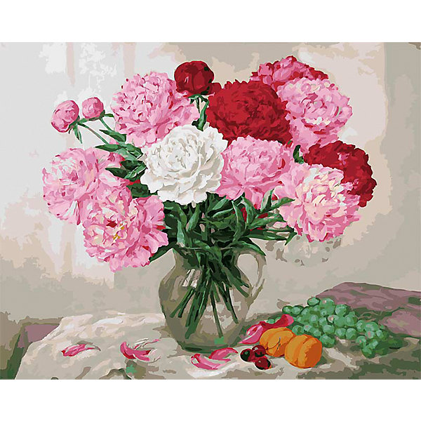 Живопись на холсте Пионы, 40*50 см Живопись на холсте Пионы, 40*50 смРаскраски по номерам<br>Живопись на холсте Пионы, 40*50 см<br><br>Характеристики:<br><br>• Вес: 850<br>• Размер: 40х50<br>• Краски: акриловые, быстросохнущие<br>• Количество цветов: 30<br>• В наборе: холст на подрамнике, настенное крепление, контрольный лист с рисунком, 30 красок, 3 кисти<br><br>Данный набор позволит любому человеку ощутить себя профессиональным художником. В комплект входит холст с нанесенным на него рисунком по номерам, акриловые краски на водной основе, специальный контрольный лист, предотвращающий ошибки и 3 удобные кисти разных размеров. <br><br>Рисовать на холсте очень удобно, а благодаря номерам на картине и баночках с краской - это совсем просто. Цвета ложатся ровным слоем, перекрывая нанесенный рисунок. Если вы боитесь, что где-то ошиблись – приложите контрольный лист, который полностью повторяет схему. Акриловые краски совершенно безопасны и не имеют запаха. А благодаря настенному креплению вы сможете повесить готовую работу.<br><br>Живопись на холсте Пионы, 40*50 см можно купить в нашем интернет-магазине.<br><br>Ширина мм: 510<br>Глубина мм: 410<br>Высота мм: 250<br>Вес г: 850<br>Возраст от месяцев: 72<br>Возраст до месяцев: 2147483647<br>Пол: Унисекс<br>Возраст: Детский<br>SKU: 5500389