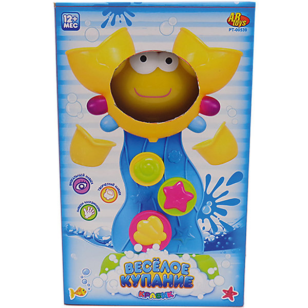 Краб-мельница для ванной, с формочкой (2 предмета), Веселое купание, ABtoys Краб-мельница для ванной, с формочкой (2 предмета), Веселое купание, ABtoysИгрушки для ванной<br>Веселое купание. Краб-мельница для ванной, в наборе с формочкой (2 предмета), в коробке,15,5x7x22,5 см<br><br>Ширина мм: 155<br>Глубина мм: 70<br>Высота мм: 225<br>Вес г: 216<br>Возраст от месяцев: 36<br>Возраст до месяцев: 96<br>Пол: Унисекс<br>Возраст: Детский<br>SKU: 5500935