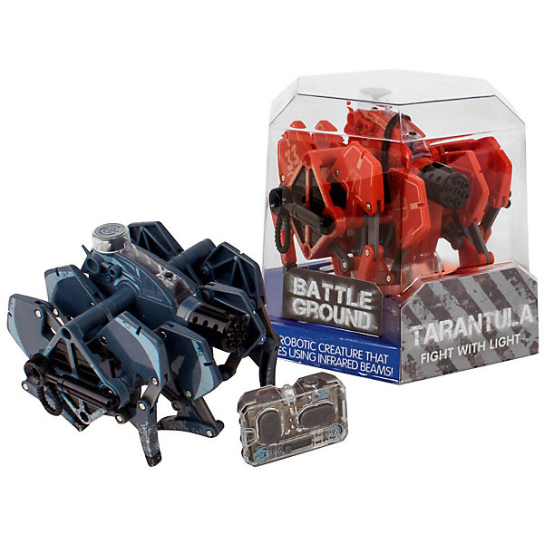 Микро-робот Battle Tarantula, Hexbug Микро-робот Battle Tarantula, HexbugИнтерактивные животные<br>Микро-робот Battle Tarantula, Hexbug (Хексбаг)<br><br>Характеристики:<br><br>• световые и звуковые эффекты<br>• автоматическое отключение<br>• батарейки: LR44 - 5 шт.<br>• материал: пластик, металл<br>• размер упаковки: 14х14х11 см<br>• вес: 175 грамм<br><br>Микроробот Battle Tarantula понравится каждому любителю захватывающих сражений. Прочная конструкция робота способна выдержать удар самого сильного противника. Игрушка оснащена световыми и звуковыми эффектами. После десяти попаданий по противнику робот автоматически отключается. Выключите и включите робота, чтобы он снова ринулся в бой.<br><br>Микро-робота Battle Tarantula, Hexbug (Хексбаг) можно купить в нашем интернет-магазине.<br><br>Ширина мм: 160<br>Глубина мм: 80<br>Высота мм: 120<br>Вес г: 230<br>Возраст от месяцев: 36<br>Возраст до месяцев: 2147483647<br>Пол: Унисекс<br>Возраст: Детский<br>SKU: 5507191