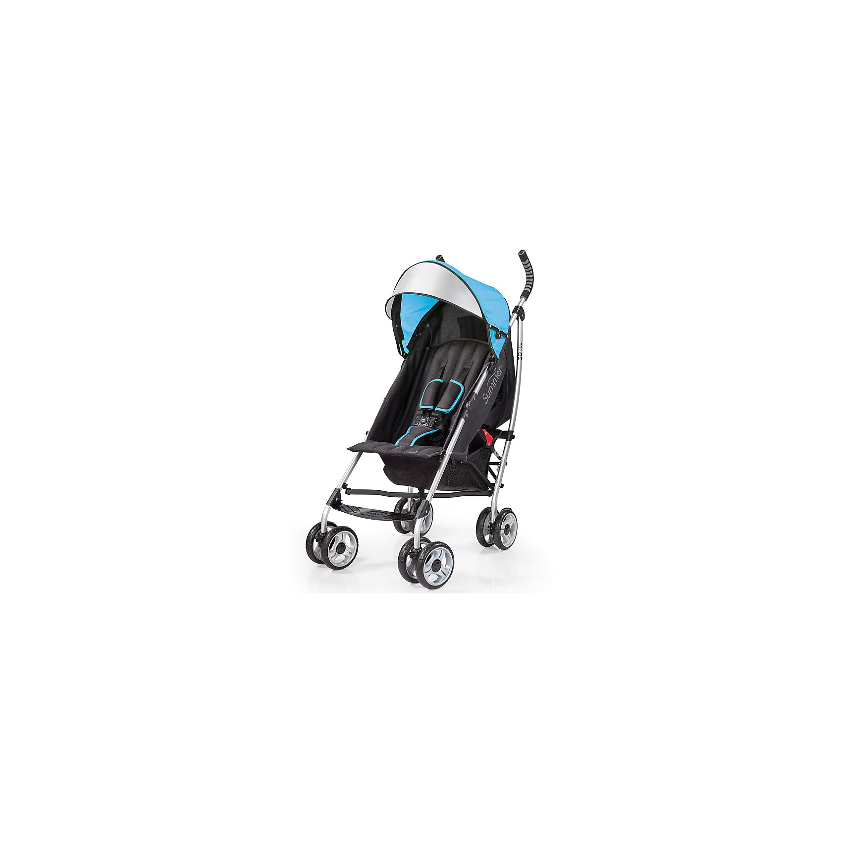 Коляска-трость Summer Infant 3D Lite, голубой Коляска-трость Summer Infant 3D Lite, голубойКоляски-трости<br>Характеристики коляски:<br><br>• спинка коляски регулируется в 3-х позициях, угол наклона 165 градусов;<br>• капюшон оснащен широким солнцезащитным корызьком;<br>• имеется кармашек для мелких аксессуаров;<br>• 5-ти точечные ремни безопасности с мягкими накладками надежно удерживают ребенка в прогулочном блоке;<br>• пластиковая подножка для подросшего ребенка;<br>• корзина для покупок, нагрузка 4,5 кг;<br>• подстаканник в комплекте;<br>• сдвоенные колеса, передние колеса оснащены поворотным механизмом с блокировкой, задние колеса – ножным тормозом;<br>• для переноски коляски в сложенном виде используется плечевой ремень;<br>• фиксатор от раскладывания;<br>• коляска складывается компактной «тростью»;<br>• материал рамы - облегченный алюминий, материал прогулочного блока - полиэстер.<br><br>Обратите внимание: <br><br>• коляска без бампера;<br>• подножка имеет одно положение;<br>• ручки коляски находятся на фиксированной высоте.<br><br>Размер коляски: 69х46х109 см<br>Размер коляски в сложенном виде: 105х26х26 см<br>Ширина сиденья: 34 см<br>Диаметр колес: 15 см<br>Максимальный вес ребенка: 22,5 кг<br>Вес коляски: 7,2 кг<br>Вес в упаковке: 7,5 кг<br><br>Легкая коляска-трость 3D Lite оснащена регулируемой спинкой и глубоким капюшоном. К корзине для покупок имеется открытый доступ даже при разложенной спинке коляски. На капюшоне расположен карман для телефона, ключей, пачки салфеток, кармашек - под клапаном на липучке. В сложенном виде коляску можно переносить в подвесном виде благодаря плечевому ремню. <br><br>Коляску-трость 3D Lite, Summer Infant, голубую можно купить в нашем интернет-магазине.<br><br>Ширина мм: 1050<br>Глубина мм: 260<br>Высота мм: 260<br>Вес г: 7500<br>Возраст от месяцев: 6<br>Возраст до месяцев: 36<br>Пол: Унисекс<br>Возраст: Детский<br>SKU: 5507983