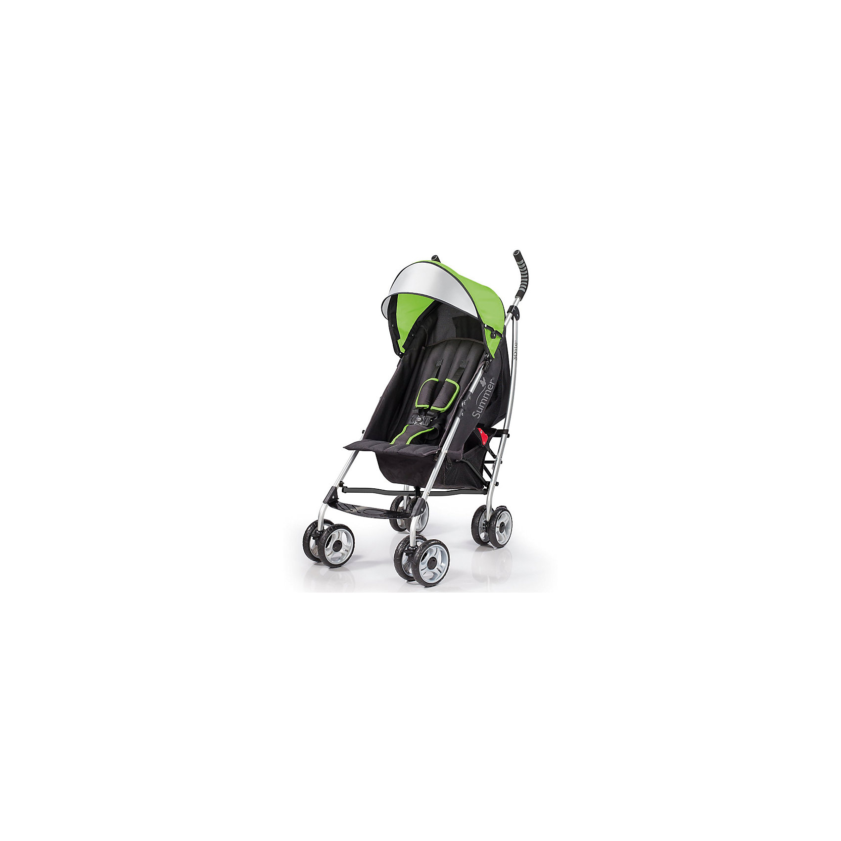 Коляска-трость Summer Infant 3D Lite, зеленый Коляска-трость Summer Infant 3D Lite, зеленыйКоляски-трости<br>Характеристики коляски:<br><br>• спинка коляски регулируется в 3-х позициях, угол наклона 165 градусов;<br>• капюшон оснащен широким солнцезащитным корызьком;<br>• имеется кармашек для мелких аксессуаров;<br>• 5-ти точечные ремни безопасности с мягкими накладками надежно удерживают ребенка в прогулочном блоке;<br>• пластиковая подножка для подросшего ребенка;<br>• корзина для покупок, нагрузка 4,5 кг;<br>• подстаканник в комплекте;<br>• сдвоенные колеса, передние колеса оснащены поворотным механизмом с блокировкой, задние колеса – ножным тормозом;<br>• для переноски коляски в сложенном виде используется плечевой ремень;<br>• фиксатор от раскладывания;<br>• коляска складывается компактной «тростью»;<br>• материал рамы - облегченный алюминий, материал прогулочного блока - полиэстер.<br><br>Обратите внимание: <br><br>• коляска без бампера;<br>• подножка имеет одно положение;<br>• ручки коляски находятся на фиксированной высоте.<br><br>Размер коляски: 69х46х109 см<br>Размер коляски в сложенном виде: 105х26х26 см<br>Ширина сиденья: 34 см<br>Диаметр колес: 15 см<br>Максимальный вес ребенка: 22,5 кг<br>Вес коляски: 7,2 кг<br>Вес в упаковке: 7,5 кг<br><br>Легкая коляска-трость 3D Lite оснащена регулируемой спинкой и глубоким капюшоном. К корзине для покупок имеется открытый доступ даже при разложенной спинке коляски. На капюшоне расположен карман для телефона, ключей, пачки салфеток, кармашек - под клапаном на липучке. В сложенном виде коляску можно переносить в подвесном виде благодаря плечевому ремню. <br><br>Коляску-трость 3D Lite, Summer Infant, зеленую можно купить в нашем интернет-магазине.<br><br>Ширина мм: 1050<br>Глубина мм: 260<br>Высота мм: 260<br>Вес г: 7500<br>Возраст от месяцев: 6<br>Возраст до месяцев: 36<br>Пол: Унисекс<br>Возраст: Детский<br>SKU: 5507985