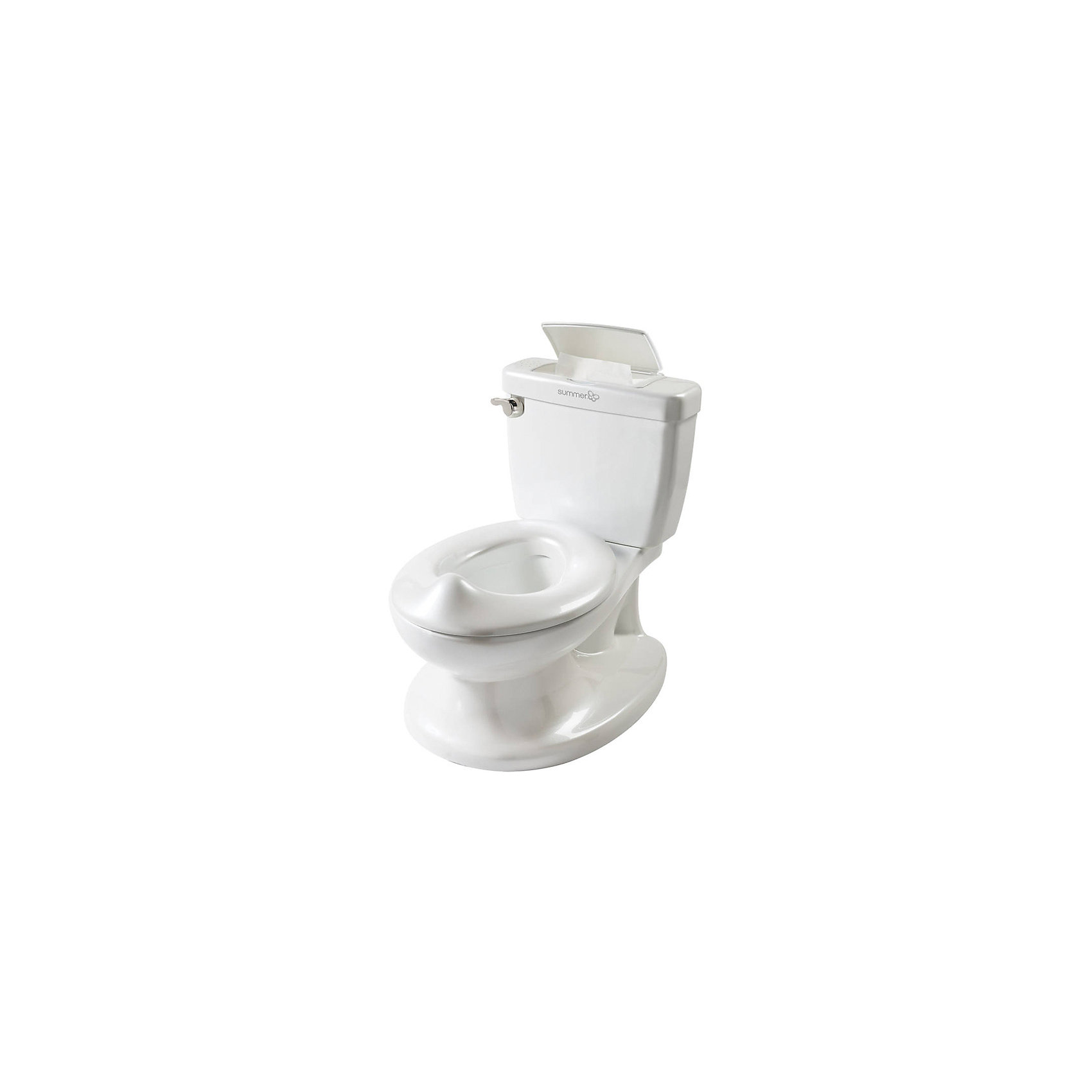 Горшок My Size Potty, Summer Infant Горшок My Size Potty, Summer InfantГоршки, сиденья для унитаза, стульчики-подставки<br>Характеристики: <br><br>• реалистичный дизайн, мини-унитаз для детей;<br>• интерактивная ручка со звуком смыва;<br>• сиденье горшка-унитаза поднимается;<br>• имеется съемная защита от разбрызгивания – в случае использования мальчиками;<br>• встроенный отсек для салфеток, на «бачке» унитаза под крышкой;<br>• емкость вынимается для очистки после того, как ребенок сходил в туалет. <br><br>Размер горшка: 38х38х28 см<br>Возраст ребенка: от 18 месяцев до 5 лет<br>Батарейки в комплекте: 2 шт. типа АА<br>Размер упаковки: 33х40х22,5 см<br>Вес: 1,64 кг<br><br>Продуманный дизайн горшка-унитаза позволяет легче и быстрее приучить ребенка ко взрослому унитазу, ведь к тому времени у малыша уже будет опыт использования мини-версии унитаза. Рычаг для имитации слива с раннего возраста приучит ребенка к гигиеническим аспектам, в игровой форме проще обучить ребенка смывать за собой в туалете. Накладка сиденья поднимается и опускается. Имеющийся бокс для салфеток обеспечит гигиену детских ручек – после того, как ребенок сделал «свои дела», необходимо приучать кроху освежать руки. <br><br>Горшок My Size Potty, Summer Infant можно купить в нашем интернет-магазине.<br><br>Ширина мм: 330<br>Глубина мм: 400<br>Высота мм: 225<br>Вес г: 1640<br>Возраст от месяцев: 18<br>Возраст до месяцев: 60<br>Пол: Унисекс<br>Возраст: Детский<br>SKU: 5507986