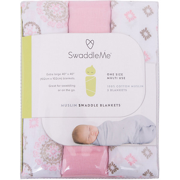 Набор пеленок Muslin Swaddleme, 3 шт., Summer Infant, розовый/орнамент Набор пеленок Muslin Swaddleme, 3 шт., Summer Infant, розовый/орнаментПеленки для новорожденных<br>Характеристики пеленок Muslin Swaddleme:<br><br>• натуральное волокно пеленок;<br>• свободное движение воздуха;<br>• мягкость дышащего материала;<br>• состав ткани: 100% муслин (тонкотканный хлопок);<br>• размер пеленки: 102х102 см;<br>• количество в упаковке: 3 шт.;<br>• размер упаковки: 32х20,5х4 см;<br>• вес: 430 г.<br><br>Пеленки используются с первых дней жизни ребенка. Пригодны для пеленания, для покрытия пеленального столика, родительской кровати, дна ванночки. Мягкие и дышащие пеленки украшены различными принтами. <br><br>Набор пеленок Muslin Swaddleme, 3 шт., Summer Infant, розовый/орнамент можно купить в нашем интернет-магазине.<br><br>Ширина мм: 205<br>Глубина мм: 320<br>Высота мм: 40<br>Вес г: 430<br>Цвет: розовый<br>Возраст от месяцев: 0<br>Возраст до месяцев: 3<br>Пол: Женский<br>Возраст: Детский<br>SKU: 5508008