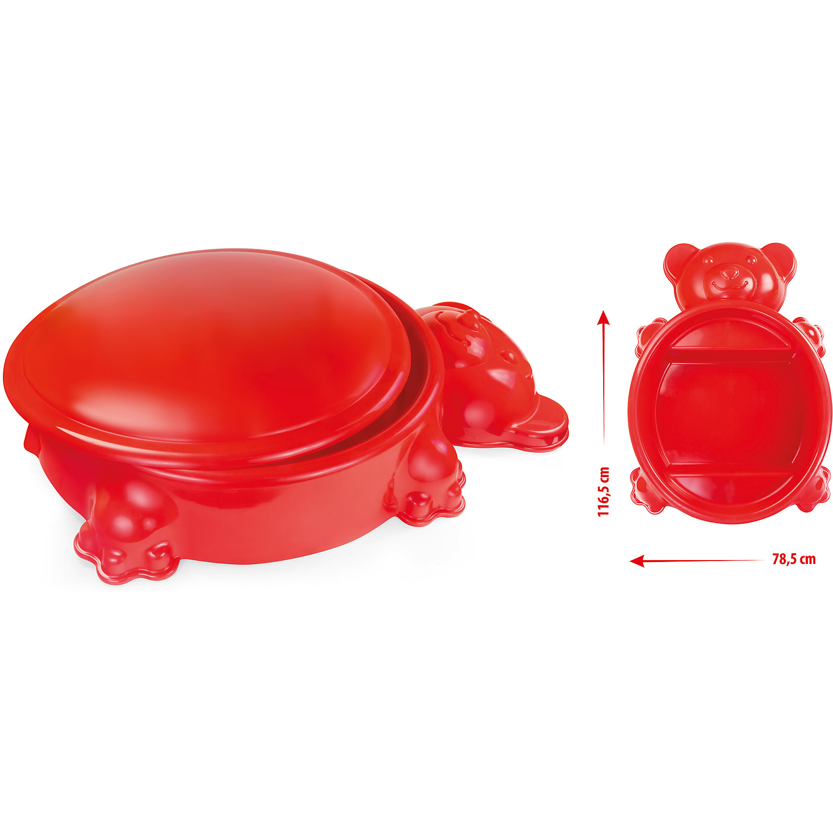 Песочница мишка с крышкой, Mochtoys Песочница мишка с крышкой, MochtoysИграем в песочнице<br>Песочница мишка с крышкой, Mochtoys.<br><br>Характеристики:<br><br>• Для детей в возрасте: от 1 года<br>• Размер без крышки: 116,5х78,5х20 см.<br>• Внутренний размер: 73х 6 см.<br>• Высота с крышкой: 25 см.<br>• Материал: пластик<br>• Цвет: красный<br>• Вес: 3,54 кг.<br><br>Яркая песочница изготовлена из высококачественного экологически чистого пластика, устойчивого к воздействию температур. Поверхность песочницы не выгорает на солнце. Изделие можно использовать как песочницу, бассейн, контейнер для хранения игрушек. Песочница выполнена в виде забавного медвежонка. Внутри есть 2 выступа, выполняющие функции скамеечек. Для защиты от грязи и мусора песочницу можно закрыть крышкой. В закрытом виде может использоваться как столик.<br><br>Песочницу мишка с крышкой, Mochtoys можно купить в нашем интернет-магазине.<br><br>Ширина мм: 1165<br>Глубина мм: 785<br>Высота мм: 250<br>Вес г: 3540<br>Возраст от месяцев: 12<br>Возраст до месяцев: 84<br>Пол: Унисекс<br>Возраст: Детский<br>SKU: 5510720