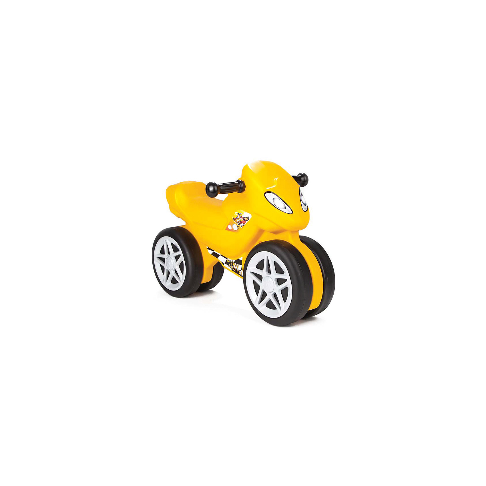 Каталка Мотоцикл MINI MOTO в подарочной коробке (в ассортименте), PILSAN Каталка Мотоцикл MINI MOTO в подарочной коробке (в ассортименте), PILSANМашинки-каталки<br>Каталка Мотоцикл MINI MOTO в подарочной коробке (в ассортименте), PILSAN (Пилсан)<br><br>Характеристики:<br><br>• удобное сиденье <br>• 6 мелодий<br>• устойчивые колеса<br>• развивает координацию и опорно-двигательный аппарат<br>• материал: пластик<br>• максимальная нагрузка: 50 кг<br>• размер упаковки: 42х66х15см<br>• вес: 2,45 кг<br><br>Маленькая каталка в виде мотоцикла никого не оставит равнодушным! Привлекательный дизайн, звуковые мелодии и яркая расцветка придутся по вкусу юным гонщикам. Устойчивые колеса хорошо едут по неровным поверхностям. Вы сможете использовать каталку дома или взять ее на прогулку. Изделие выполнено из прочного безопасного пластика.<br><br>Каталку Мотоцикл MINI MOTO в подарочной коробке (в ассортименте), PILSAN (Пилсан) можно купить в нашем интернет-магазине.<br><br>Ширина мм: 150<br>Глубина мм: 660<br>Высота мм: 420<br>Вес г: 2450<br>Возраст от месяцев: 36<br>Возраст до месяцев: 84<br>Пол: Унисекс<br>Возраст: Детский<br>SKU: 5512046