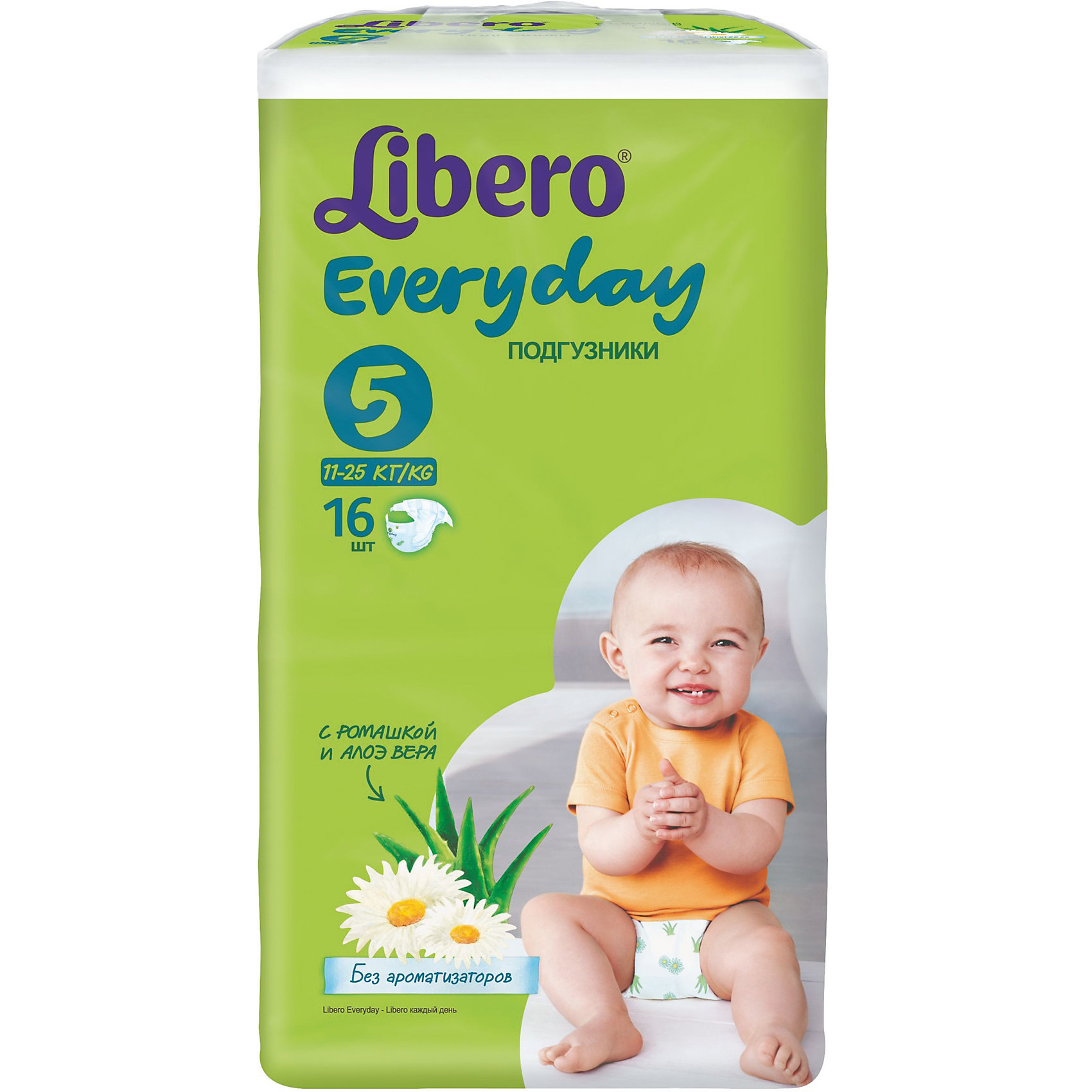 Подгузники Everyday, XL 11-25 кг (5), 16 шт., Libero Подгузники Everyday, XL 11-25 кг (5), 16 шт., LiberoПодгузники классические<br><br><br>Ширина мм: 127<br>Глубина мм: 147<br>Высота мм: 240<br>Вес г: 300<br>Возраст от месяцев: -2147483648<br>Возраст до месяцев: 2147483647<br>Пол: Унисекс<br>Возраст: Детский<br>SKU: 5512937