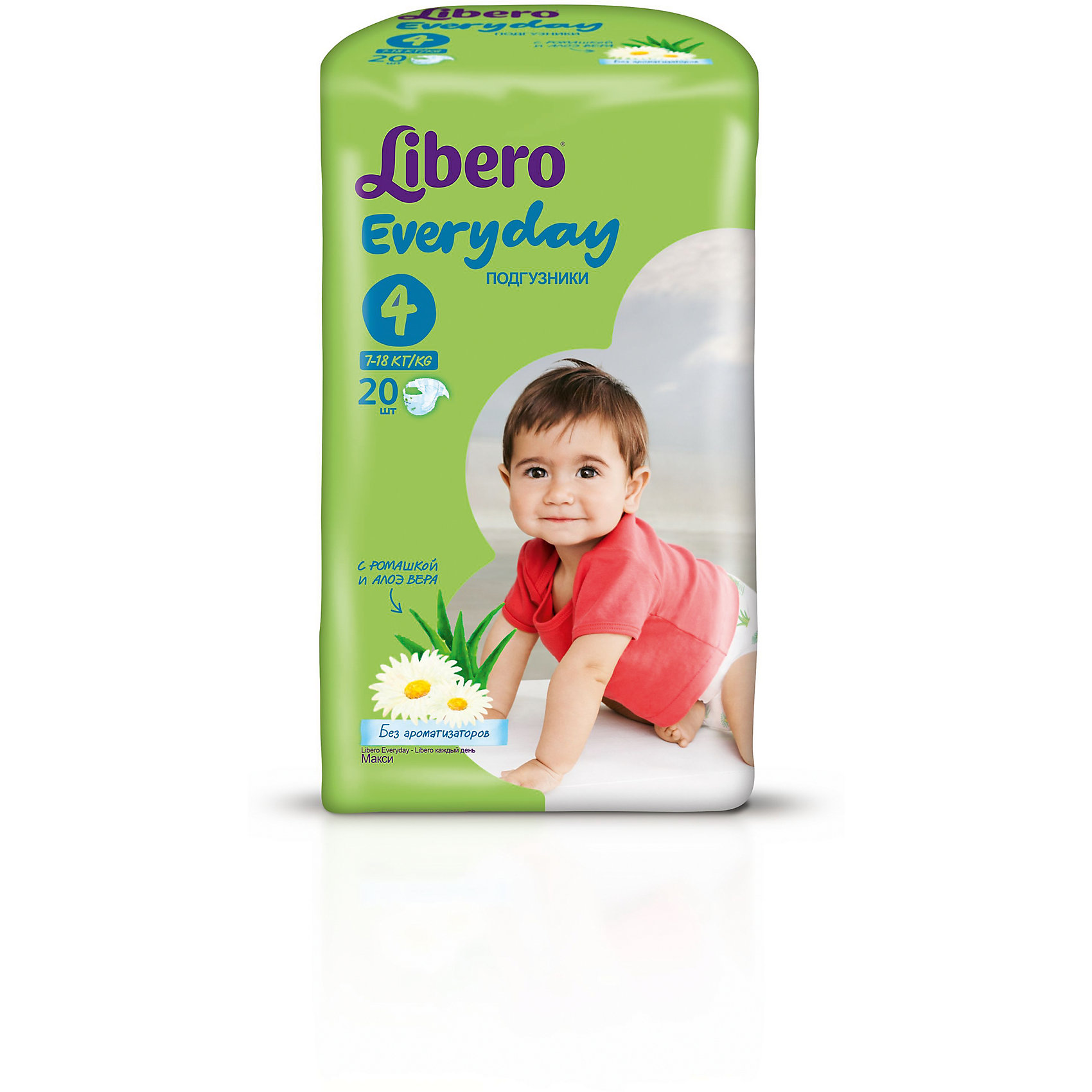 Подгузники Everyday, Maxi 7-18 кг (4), 20 шт., Libero Подгузники Everyday, Maxi 7-18 кг (4), 20 шт., LiberoПодгузники классические<br><br><br>Ширина мм: 127<br>Глубина мм: 147<br>Высота мм: 240<br>Вес г: 300<br>Возраст от месяцев: -2147483648<br>Возраст до месяцев: 2147483647<br>Пол: Унисекс<br>Возраст: Детский<br>SKU: 5512938