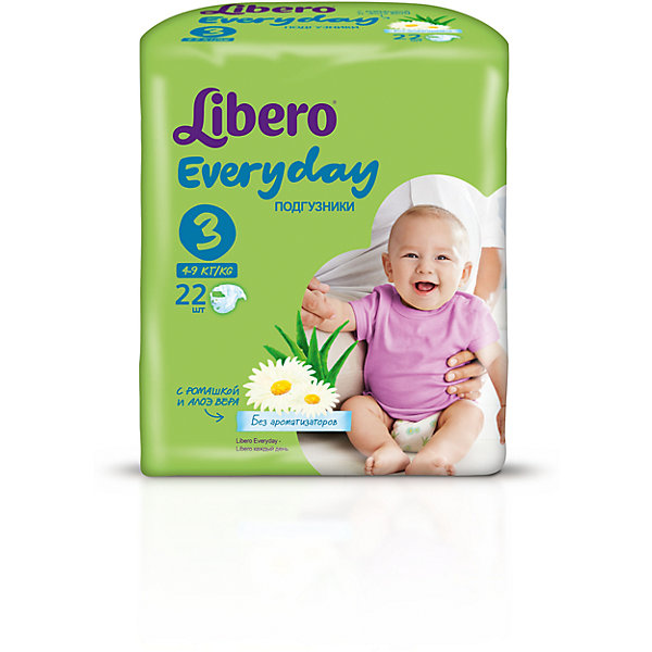 Подгузники Everyday, Midi 4-9 кг (3), 22 шт., Libero Подгузники Everyday, Midi 4-9 кг (3), 22 шт., LiberoПодгузники классические<br><br><br>Ширина мм: 127<br>Глубина мм: 147<br>Высота мм: 240<br>Вес г: 300<br>Возраст от месяцев: -2147483648<br>Возраст до месяцев: 2147483647<br>Пол: Унисекс<br>Возраст: Детский<br>SKU: 5512939