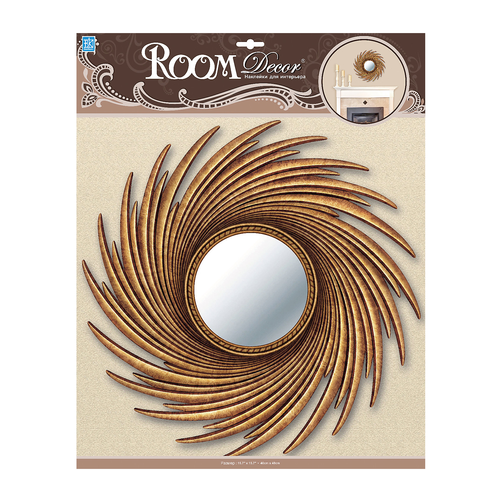 Декоративное зеркало большое № 3, Room Decor, золото Декоративное зеркало большое № 3, Room Decor, золотоПредметы интерьера<br>Характеристики:<br><br>• Предназначение: декор комнаты<br>• Серия: Зеркало<br>• Тематика наклеек: без рисунка<br>• Материал: картон, ПВХ<br>• Комплектация: наклейка в виде зеркала<br>• Форма: 3d<br>• Клейкая поверхность крепится на окрашенные стены, обои, двери, деревянные панели, стекло<br>• Не повреждают поверхность<br>• Устойчивы к выцветанию и истиранию<br>• Размеры (Д*Ш*В): 40*7*40 см<br>• Вес: 70 г<br>• Упаковка: блистер<br><br>Все наклейки выполнены из безопасного и нетоксичного материала – ПВХ. Прочная клеевая основа обеспечивает надежное прикрепление практически к любому виду горизонтальной или вертикальной поверхности, при этом не деформируя и не повреждая ее. Наклейки обладают влагоустойчивыми свойствами, поэтому они хорошо переносят влажную уборку. <br><br>Декоративное зеркало большое № 3, Room Decor, золото состоит из 1 элемента, который представляют собой имитацию круглого зеркала, обрамленного золотистой рамой.<br><br>Декоративное зеркало большое № 3, Room Decor, золото можно купить в нашем интернет-магазине.<br><br>Ширина мм: 400<br>Глубина мм: 70<br>Высота мм: 400<br>Вес г: 70<br>Возраст от месяцев: 36<br>Возраст до месяцев: 168<br>Пол: Унисекс<br>Возраст: Детский<br>SKU: 5512967