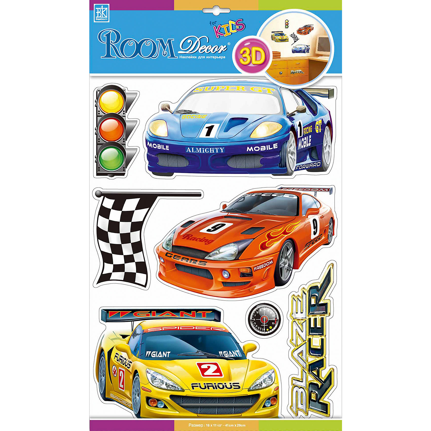 Наклейка Спортивные машины POA1012, Room Decor от myToys Наклейка Спортивные машины POA1012, Room Decor от myToys