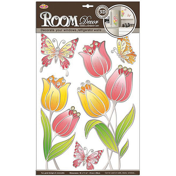 Наклейка Тюльпаны витраж POA8811, Room Decor от myToys Наклейка Тюльпаны витраж POA8811, Room Decor от myToys
