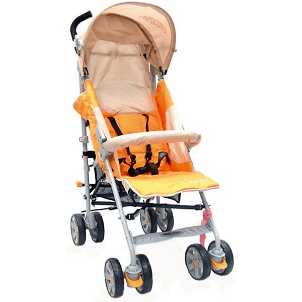 Коляска-трость Baby Care Polo 107, светло-оранжевый Коляска-трость Baby Care Polo 107, светло-оранжевыйНедорогие коляски<br>Характеристики коляски-трости:<br><br>• спинка раскладывается почти до горизонтального положения, угол наклона 170 градусов;<br>• регулируемая подножка;<br>• 5-ти точечные ремни безопасности;<br>• съемный бампер с мягкой накладкой;<br>• капюшон опускается до бампера;<br>• чехол на ножки защищает ребенка в холодное время года;<br>• дождевик защищает от осадков;<br>• сдвоенные колеса из плотной резины;<br>• передние плавающие колеса с возможностью фиксации;<br>• стояночный тормоз на задней оси;<br>• механизм складывания: трость;<br>• материал рамы: алюминий. <br><br>Размер коляски: 51х80х107 см<br>Диаметр колес:15 см<br>Ширина колесной базы:51 см <br>Вес коляски: 8,5 кг <br>Длина спального места: 80 см<br>Ширина сиденья: 33 см<br>Высота спинки: 52 см <br>Высота до ручки: 107 см<br><br>Коляска Baby Care Polo подходит для городских прогулок и для выездов на природу. Хороший вариант «походной» коляски. В сложенном виде не занимает много места в транспорте. Коляска достаточно проходима, чтобы ездить и по асфальту, и по траве. Кроме этого, весь прочий функционал тростей доступен и в этой модели. Спинка раскладывается до лежачего положения, подножка регулируется по высоте, а капюшон может опускаться до бампера.<br><br>Коляску-трость Polo 107, Baby Care, цвет светло-оранжевый можно купить в нашем интернет-магазине.<br><br>Ширина мм: 1080<br>Глубина мм: 300<br>Высота мм: 200<br>Вес г: 9800<br>Возраст от месяцев: 6<br>Возраст до месяцев: 48<br>Пол: Унисекс<br>Возраст: Детский<br>SKU: 5513643