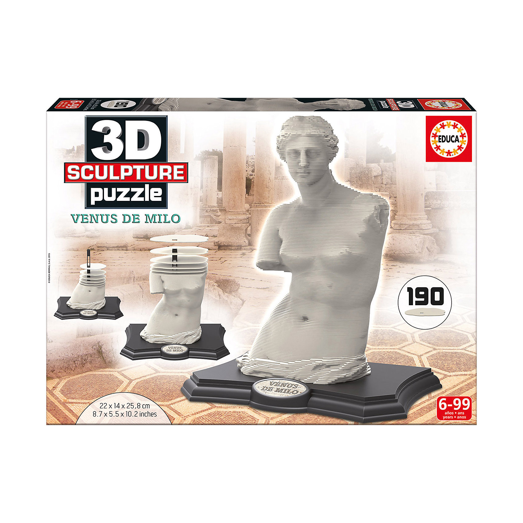 Скульптурный пазл Венера Милосская 3D, 190 деталей, Educa Скульптурный пазл Венера Милосская 3D, 190 деталей, Educa3D пазлы<br><br><br>Ширина мм: 170<br>Глубина мм: 368<br>Высота мм: 55<br>Вес г: 1412<br>Возраст от месяцев: 60<br>Возраст до месяцев: 2147483647<br>Пол: Унисекс<br>Возраст: Детский<br>SKU: 5514264