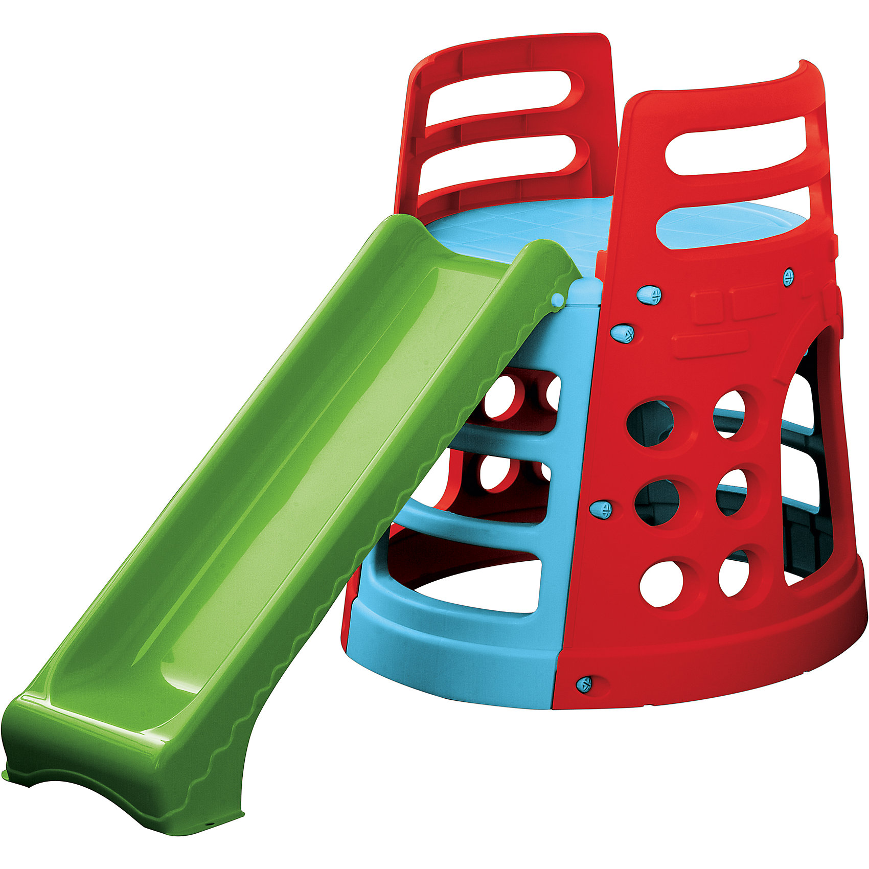 Горка-башня, PalPlay Горка-башня, PalPlayГорки<br>Характеристики товара:<br><br>• Материал: пластик<br>• Допустимый вес эксплуатации: 30 кг<br>• Размер горки 180х100х100 см<br>• Размер упаковки 125х90х34 см<br>• Вес горки 10,6 кг<br>• Вес в упаковке 13,76 кг<br>• Страна производитель: Израиль<br><br>Горка-башня PalPlay — игровой комплекс для детей от 2 лет, который можно установить на природе, на даче или дома. Горка оборудована спуском, отверстиями для поднимания на верх, а также несколькими входами. На верхней площадке для безопасности малыша предусмотрено ограждение. Комплекс способствует развитию у детей моторики, координации движений, равновесия.<br><br>Горка изготовлена из качественного безопасного пластика. Для ее сборки не требуются дополнительные материалы. Монтаж осуществляется при помощи больших гаек. Конструкция горки прочная и устойчивая.<br><br>Горку-башню PalPlay Можно приобрести в нашем интернет-магазине.<br><br>Ширина мм: 1800<br>Глубина мм: 1000<br>Высота мм: 1000<br>Вес г: 13760<br>Возраст от месяцев: 24<br>Возраст до месяцев: 2147483647<br>Пол: Унисекс<br>Возраст: Детский<br>SKU: 5516548