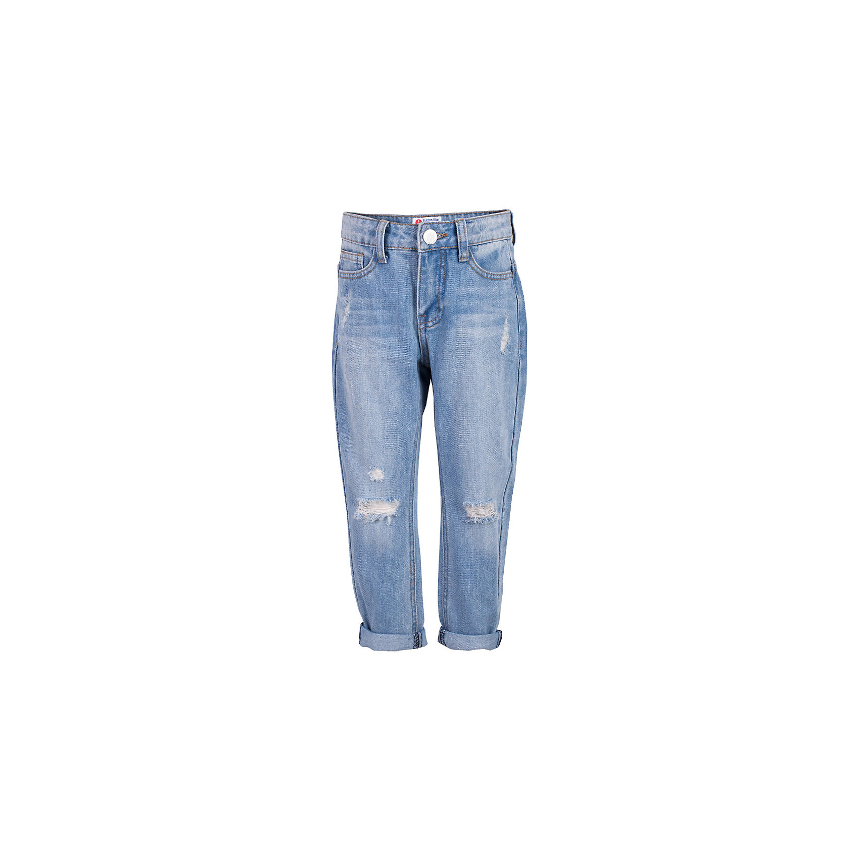 Джинсы для девочки BUTTON BLUE Джинсы для девочки BUTTON BLUEДжинсовая одежда<br>Джинсы для девочки BUTTON BLUE<br>Классные голубые джинсы с потертостями и повреждениями — гарантия модного современного образа! Хороший крой, удобная посадка на фигуре подарят девочке комфорт и свободу движений. Если вы хотите купить ребенку недорогие джинсы силуэта бойфренд, модель от Button Blue - прекрасный выбор!<br>Состав:<br>100% хлопок<br><br>Ширина мм: 215<br>Глубина мм: 88<br>Высота мм: 191<br>Вес г: 336<br>Цвет: голубой<br>Возраст от месяцев: 84<br>Возраст до месяцев: 96<br>Пол: Женский<br>Возраст: Детский<br>Размер: 128,122,134,140,146,152,158,98,104<br>SKU: 5523678