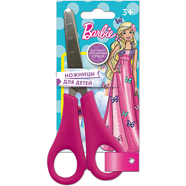 Детские ножницы 13 см, с блистером Barbie, Mattel Детские ножницы 13 см, с блистером Barbie, MattelШкольные аксессуары<br>Детские ножницы 13 см, с блистером. Блистер открытый. Можно проверить работу ножниц не доставая из упаковки. Пластиковые ручки, безопасно скругленные лезвия, с дизайном Mattel Barbie<br><br>Ширина мм: 15<br>Глубина мм: 1<br>Высота мм: 70<br>Вес г: 26<br>Возраст от месяцев: 36<br>Возраст до месяцев: 144<br>Пол: Унисекс<br>Возраст: Детский<br>SKU: 5525064