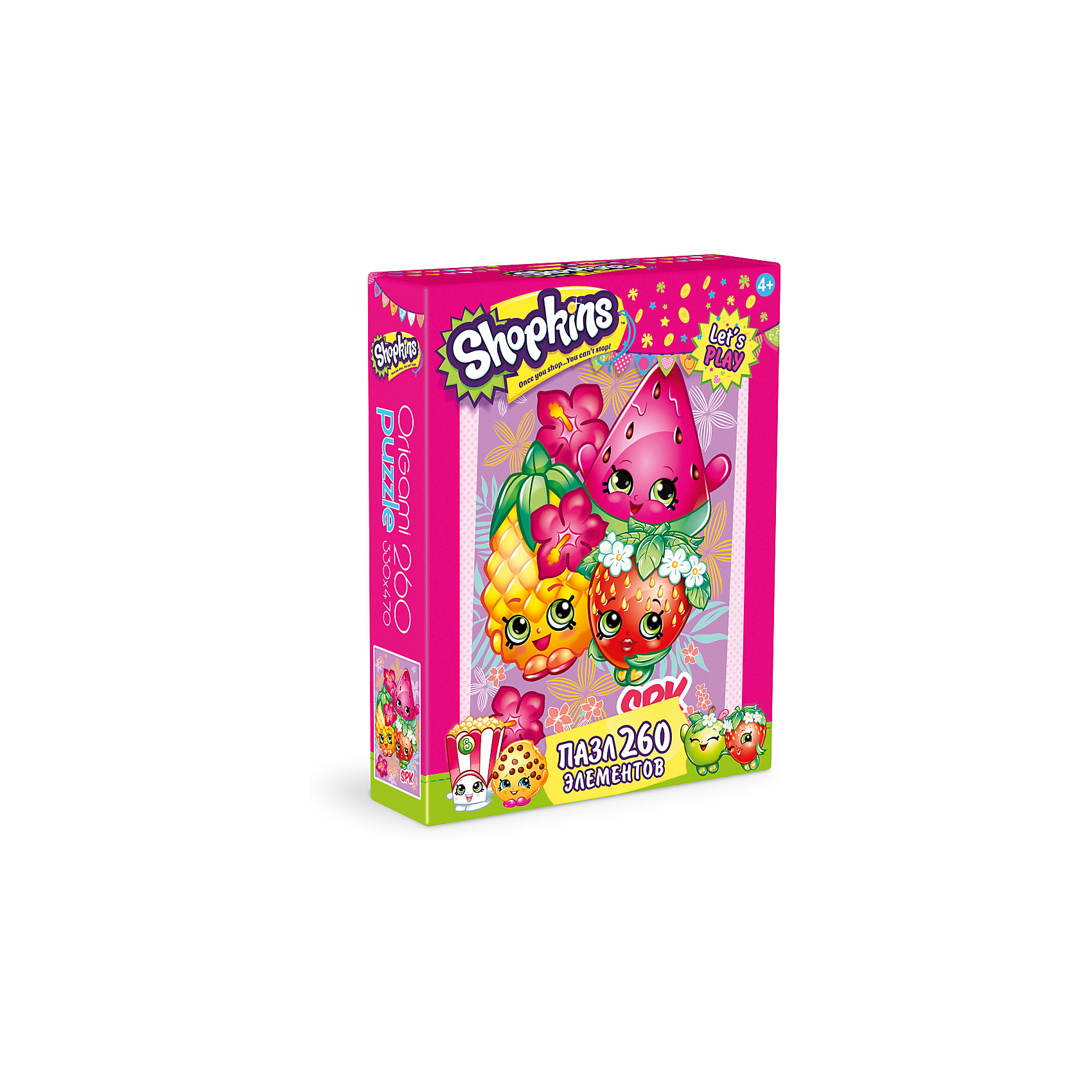 Пазл Тропикал, Shopkins, Origami Пазл Тропикал, Shopkins, OrigamiПазлы для малышей<br>Пазл 260 элементов. Комплектность: пазл (325х466). Рекомендованный возраст 4+<br><br>Ширина мм: 230<br>Глубина мм: 50<br>Высота мм: 180<br>Вес г: 140<br>Возраст от месяцев: 48<br>Возраст до месяцев: 96<br>Пол: Унисекс<br>Возраст: Детский<br>SKU: 5528415