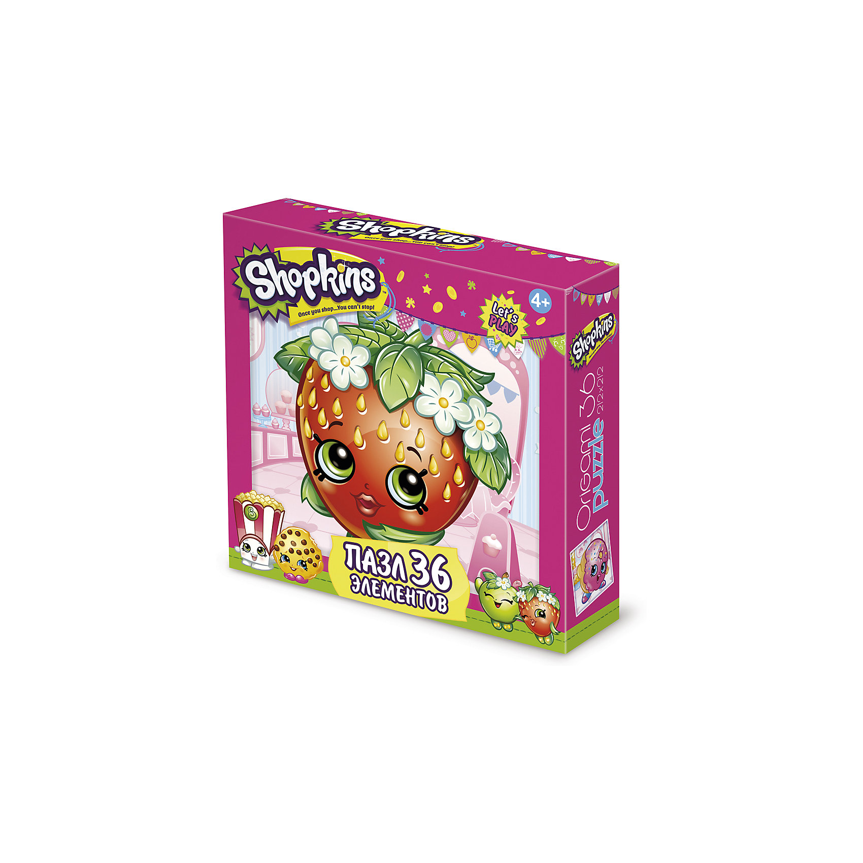 Пазл Strawberry Kiss, Shopkins, Origami Пазл Strawberry Kiss, Shopkins, OrigamiПазлы для малышей<br>Пазл 36 элементов. Комплектность: поле (220х220). Рекомендованный возраст 3+.<br><br>Ширина мм: 150<br>Глубина мм: 45<br>Высота мм: 150<br>Вес г: 100<br>Возраст от месяцев: 36<br>Возраст до месяцев: 72<br>Пол: Унисекс<br>Возраст: Детский<br>SKU: 5528419
