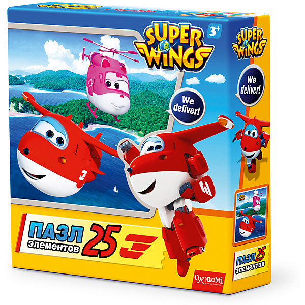 Пазл На островах, Super Wings, Origami Пазл На островах, Super Wings, OrigamiПазлы для малышей<br>Пазл На островах, Super Wings, Origami<br><br>Характеристики:<br><br>• Количество деталей: 25 шт.<br>• Размер упаковки: 15х4,5х15 см.<br>• Размер готовой картинки: 21х21 см.<br>• Состав: картон<br>• Вес: 100 г.<br>• Для детей в возрасте: от 3 лет<br>• Страна производитель: Россия<br><br>Лицензионный пазл с оригинальным дизайном соответствует высоким стандартам, которые подтверждены сертификатами качества. Пазл отлично собирается, благодаря чётким разделениям частей по цвету сборка этого пазла не будет сложной. Закончив сборку вы можете склеить кусочки превратив пазл в красивую картину, или можете разобрать его и снова собрать позже.<br><br>Пазл На островах, Super Wings, Origami можно купить в нашем интернет-магазине.<br><br>Ширина мм: 150<br>Глубина мм: 45<br>Высота мм: 150<br>Вес г: 100<br>Возраст от месяцев: 36<br>Возраст до месяцев: 72<br>Пол: Унисекс<br>Возраст: Детский<br>SKU: 5528428