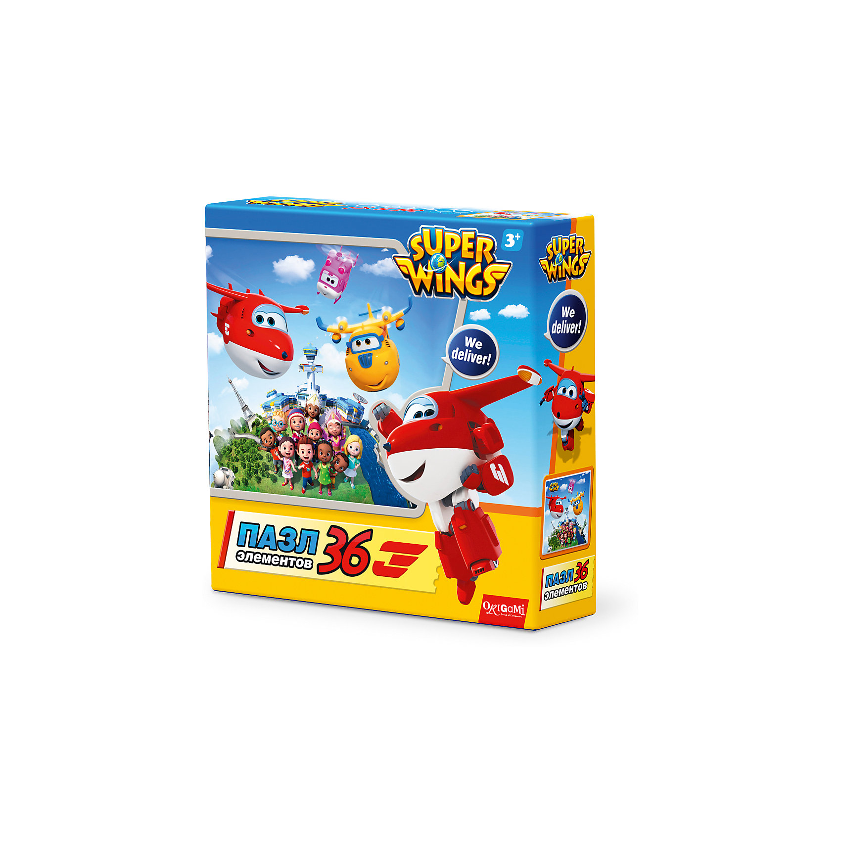 Пазл Целый мир, Super Wings, Origami Пазл Целый мир, Super Wings, OrigamiПазлы для малышей<br>Пазл Джетт и команда, Super Wings, Origami<br><br>Характеристики:<br><br>• Количество деталей: 36 шт.<br>• Размер упаковки: 15 * 4,5 * 15 см.<br>• Размер готовой картинки: 21 * 21 см.<br>• Состав: картон<br>• Вес: 100 г.<br>• Для детей в возрасте: от 3 до 6 лет<br>• Страна производитель: Россия<br><br>Лицензионный пазл с оригинальным дизайном соответствует высоким стандартам, которые подтверждены сертификатами качества. Пазл отлично собирается, некоторые части картинки повторяются по цвету, это сделает сборку немного сложнее и интереснее. Закончив сборку вы можете склеить кусочки превратив пазл в красивую картину, или можете разобрать его и снова собрать позже.<br><br>Пазл Джетт и команда, Super Wings, Origami можно купить в нашем интернет-магазине.<br><br>Ширина мм: 150<br>Глубина мм: 45<br>Высота мм: 150<br>Вес г: 100<br>Возраст от месяцев: 36<br>Возраст до месяцев: 72<br>Пол: Унисекс<br>Возраст: Детский<br>SKU: 5528433
