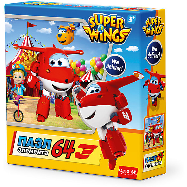 Пазл Приключение в России, Super Wings, Origami Пазл Приключение в России, Super Wings, OrigamiПазлы для малышей<br>Пазл Приключение в России, Super Wings, Origami<br><br>Характеристики:<br><br>• Количество деталей: 64 шт.<br>• Размер упаковки: 15 * 4,5 * 15 см.<br>• Размер готовой картинки: 21 * 21 см.<br>• Состав: картон<br>• Вес: 100 г.<br>• Для детей в возрасте: от 3 до 6 лет<br>• Страна производитель: Россия<br><br>Лицензионный пазл с оригинальным дизайном соответствует высоким стандартам, которые подтверждены сертификатами качества. Пазл отлично собирается, некоторые части картинки повторяются по цвету, это сделает сборку немного сложнее и интереснее. Закончив сборку вы можете склеить кусочки превратив пазл в красивую картину, или можете разобрать его и снова собрать позже. <br><br>Пазл Приключение в России, Super Wings, Origami можно купить в нашем интернет-магазине.<br><br>Ширина мм: 150<br>Глубина мм: 45<br>Высота мм: 150<br>Вес г: 100<br>Возраст от месяцев: 36<br>Возраст до месяцев: 72<br>Пол: Унисекс<br>Возраст: Детский<br>SKU: 5528436