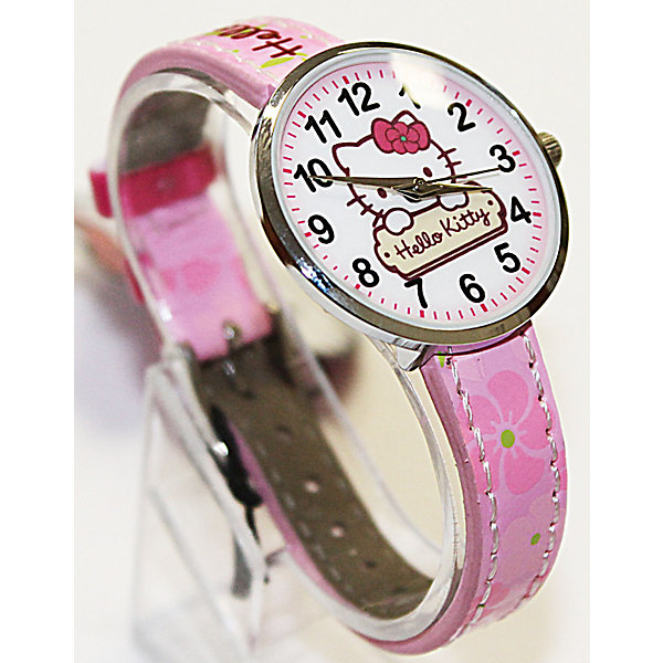 Часы наручные аналоговые, Hello Kitty Часы наручные аналоговые, Hello KittyHello Kitty<br>Эксклюзивные наручные аналоговые часы торговой марки Hello Kitty выполнены по индивидуальному дизайну ООО «Детское Время» и лицензии компании Sanrio. Обилие деталей - декоративных элементов (страз, мерцающих ремешков), надписей, уникальных изображений - делают изделие тщательно продуманным творением мастеров. Часы имеют высококачественный японский кварцевый механизм и отличаются надежностью и точностью хода. Часы водоустойчивы и обладают достаточной герметичностью, чтобы спокойно перенести случайный и незначительный контакт с жидкостями (дождь, брызги), но они не предназначены для плавания или погружения в воду. Циферблат защищен от повреждений прочным минеральным стеклом. Корпус часов выполнен из стали, задняя крышка из нержавеющей стали. Материал браслета: искусственная кожа. Единица товара упаковывается в стильную подарочную коробочку. Неповторимый стиль с изобилием насыщенных и в тоже время нежных гамм; надежность и прочность изделия позволяют говорить о нем только в превосходной степени!<br><br>Ширина мм: 55<br>Глубина мм: 10<br>Высота мм: 240<br>Вес г: 21<br>Возраст от месяцев: 36<br>Возраст до месяцев: 72<br>Пол: Женский<br>Возраст: Детский<br>SKU: 5529328