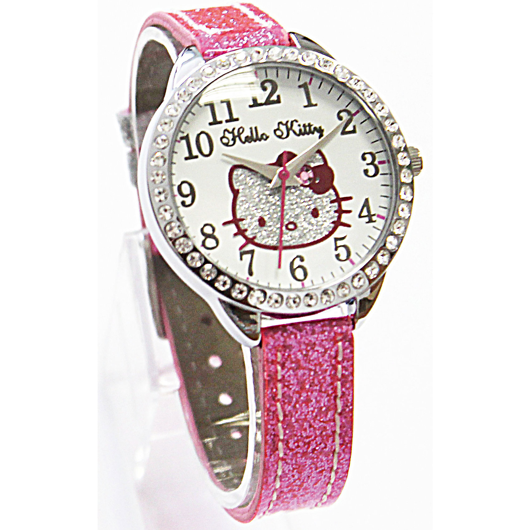 Часы наручные аналоговые, Hello Kitty Часы наручные аналоговые, Hello KittyHello Kitty<br>Эксклюзивные наручные аналоговые часы торговой марки Hello Kitty выполнены по индивидуальному дизайну ООО «Детское Время» и лицензии компании Sanrio. Обилие деталей - декоративных элементов (страз, мерцающих ремешков), надписей, уникальных изображений - делают изделие тщательно продуманным творением мастеров. Часы имеют высококачественный японский кварцевый механизм и отличаются надежностью и точностью хода. Часы водоустойчивы и обладают достаточной герметичностью, чтобы спокойно перенести случайный и незначительный контакт с жидкостями (дождь, брызги), но они не предназначены для плавания или погружения в воду. Циферблат защищен от повреждений прочным минеральным стеклом. Корпус часов выполнен из стали, задняя крышка из нержавеющей стали. Материал браслета: искусственная кожа. Единица товара упаковывается в стильную подарочную коробочку. Неповторимый стиль с изобилием насыщенных и в тоже время нежных гамм; надежность и прочность изделия позволяют говорить о нем только в превосходной степени!<br><br>Ширина мм: 55<br>Глубина мм: 10<br>Высота мм: 250<br>Вес г: 22<br>Возраст от месяцев: 36<br>Возраст до месяцев: 72<br>Пол: Женский<br>Возраст: Детский<br>SKU: 5529341