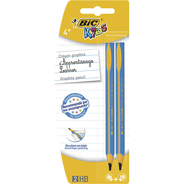 Карандаш черно-графитовый для детей Bic, 2 шт. Карандаш черно-графитовый для детей Bic, 2 шт.Письменные принадлежности<br>Карандаш черно-графитовый для детей Bic, 2 шт.<br><br>Характеристики:<br><br>• Для детей в возрасте: от 4 до 10 лет<br>• В наборе: 2 чернографитовых карандаша<br>• Диаметр грифеля: 4 мм.<br>• Твердость: НВ<br>• Материал корпуса: пластик<br>• Цвет корпуса: синий с желтым<br>• Удобная форма и толщина идеально подходят для обучения письму<br><br>Трехгранные чернографитовые карандаши, не содержащие древесины, разработаны специально для детей, обучающихся письму. Подходят левшам и правшам. Специальный желтый край поможет правильно держать карандаш в руке. Имеется специально отведенное место для нанесения имени владельца. Ультрапрочный грифель, твёрдостью HB (ТМ), выдерживает сильное давление.<br><br>Карандаш черно-графитовый для детей Bic, 2 шт. можно купить в нашем интернет-магазине.<br><br>Ширина мм: 105<br>Глубина мм: 80<br>Высота мм: 197<br>Вес г: 7<br>Возраст от месяцев: 48<br>Возраст до месяцев: 120<br>Пол: Унисекс<br>Возраст: Детский<br>SKU: 5530011