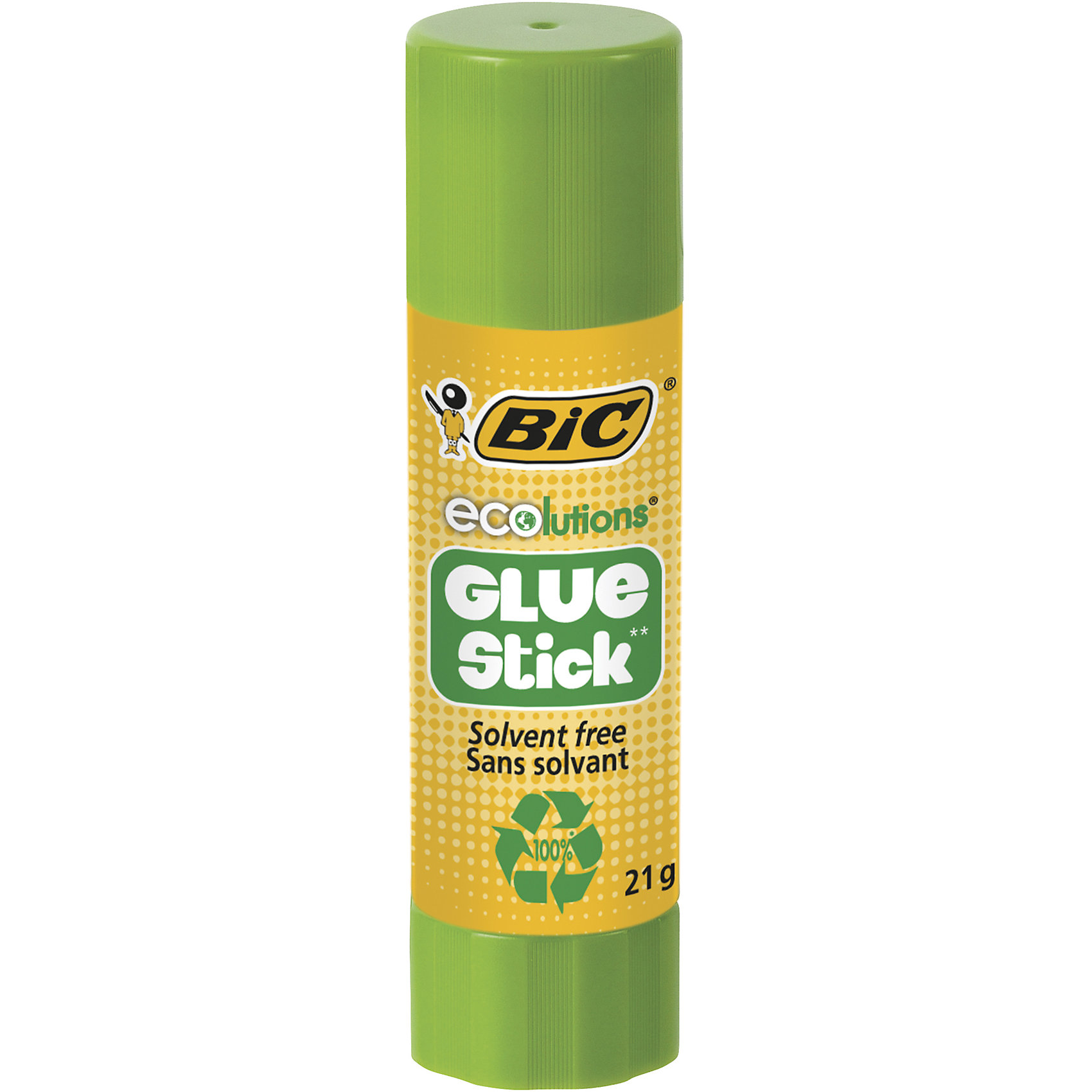 Клей-карандаш Bic, 21 гр. Клей-карандаш Bic, 21 гр.Школьные аксессуары<br>Клей-карандаш Bic, 21 гр.<br><br>Характеристики:<br><br>• Возраст: от 3 до 18 лет<br>• Вес: 21 гр.<br>• Произведен из 100% переработанного пластика<br>• Произведено в Китае<br><br>Клей-карандаш Ecolutions от Bic склеивает различные виды поверхностей: бумага, картон, ткани. Быстро сохнет. Изготовлен на водной основе – легко смывается. Не содержит кислот и растворителей. Адаптирован для использования детьми.<br><br>Клей-карандаш Bic, 21 гр. можно купить в нашем интернет-магазине.<br><br>Ширина мм: 130<br>Глубина мм: 105<br>Высота мм: 100<br>Вес г: 81<br>Возраст от месяцев: 36<br>Возраст до месяцев: 216<br>Пол: Унисекс<br>Возраст: Детский<br>SKU: 5530014