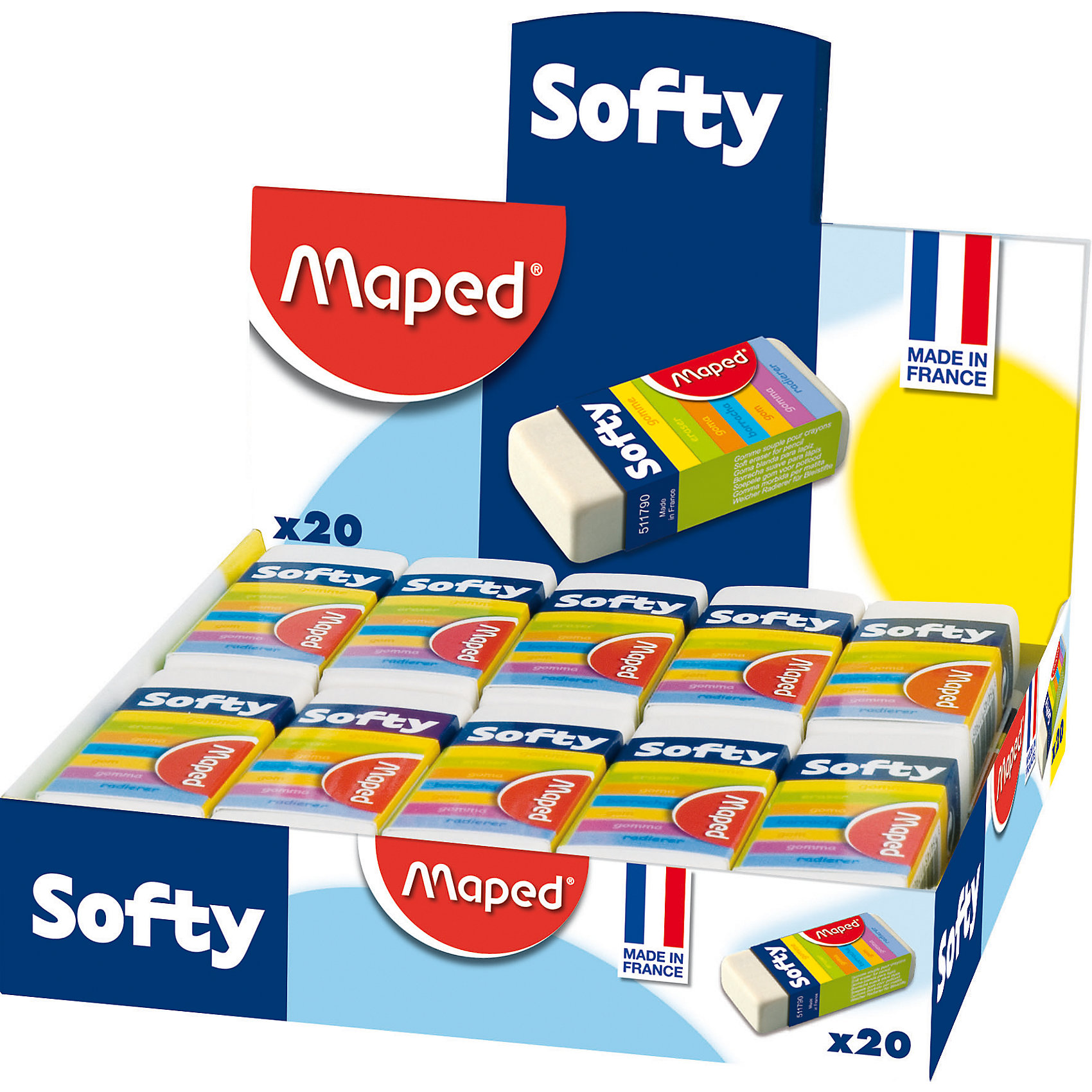 Ластик SOFTY мягкий, в футляре, MAPED Ластик SOFTY мягкий, в футляре, MAPEDЧертежные принадлежности<br>Ластик SOFTY мягкий, в футляре, MAPED (МАПЕД).<br><br>Характеристики:<br><br>• Для детей в возрасте: от 3 лет<br>• В наборе: 1 ластик<br>• Цвет: белый<br>• Размер упаковки: 23х55х12 мм.<br><br>Ластик SOFTYот MAPED (МАПЕД) в картонном футляре незаменим для использования дома, в школе и офисе. Мягкая структура ластика обеспечивает комфортное стирание.<br><br>Ластик SOFTY мягкий, в футляре, MAPED (МАПЕД) можно купить в нашем интернет-магазине.<br><br>Ширина мм: 56<br>Глубина мм: 23<br>Высота мм: 126<br>Вес г: 28<br>Возраст от месяцев: 36<br>Возраст до месяцев: 2147483647<br>Пол: Унисекс<br>Возраст: Детский<br>SKU: 5530032