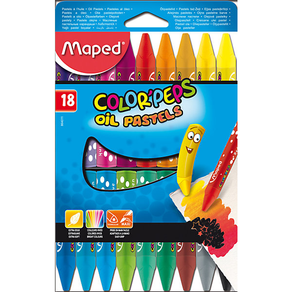 Пастель масляная 18 цветов, MAPED Пастель масляная 18 цветов, MAPEDМасляные и восковые мелки<br>Пастель масляная 18 цветов, MAPED (МАПЕД).<br><br>Характеристики:<br><br>• Для детей в возрасте: от 3 лет<br>• В наборе: 18 разноцветных пастельных мелков<br>• Упаковка: картонная коробка с европодвесом<br><br>Пастель масляная Color Peps отлично подойдет для самых маленьких художников. Набор включает 18 супер мягких пастельных мелков, ярких насыщенных цветов. Большой макси размер и эргономичная трехгранная форма удобна для детской руки. Картонный футляр позволяет удобно держать мелок и не пачкать руки. Пастель идеальна для различных художественных техник: создание набросков, копирование притиранием (раббинг), нахлестыванием (оверлаппинг) и т.д. Не крошится при рисовании, мягко ложится на бумагу.<br><br>Пастель масляную 18 цветов, MAPED (МАПЕД) можно купить в нашем интернет-магазине.<br><br>Ширина мм: 210<br>Глубина мм: 130<br>Высота мм: 20<br>Вес г: 391<br>Возраст от месяцев: 36<br>Возраст до месяцев: 2147483647<br>Пол: Унисекс<br>Возраст: Детский<br>SKU: 5530057