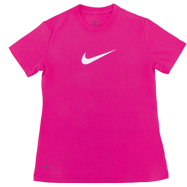 Футболка NIKE Футболка NIKEСпортивная форма<br>Характеристики товара:<br><br>• цвет: розовый<br>• спортивный стиль<br>• состав: 100% полиэстер, материал Dri-FIT<br>• ткань выводит лишнюю влагу<br>• комфортная посадка<br>• вырез горловины отделан изнутри мягким материалом<br>• короткие рукава<br>• принт<br>• машинная стирка<br>• износостойкий материал<br>• коллекция: весна-лето 2017<br>• страна бренда: США<br>• страна изготовитель: Индонезия<br><br>Продукция бренда NIKE известна высоким качеством и уникальным узнаваемым дизайном. Материал Dri-FIT, из которого сшито изделие, помогает создать для тела необходимую вентиляцию и вывод влаги.<br><br>Материал Dri-FIT также обеспечивает вещам долгий срок службы и отличный внешний вид даже после значительного количества стирок. Уход за изделием прост - достаточно машинной стирки на низкой температуре.<br><br>Легкий и эластичный материал создает комфортную посадку, вещь при этом смотрится очень стильно. Благодаря универсальному цвету она отлично смотрится с разной одеждой и обувью.<br><br>Футболку NIKE (Найк) можно купить в нашем интернет-магазине.<br><br>Ширина мм: 199<br>Глубина мм: 10<br>Высота мм: 161<br>Вес г: 151<br>Цвет: розовый<br>Возраст от месяцев: 168<br>Возраст до месяцев: 180<br>Пол: Унисекс<br>Возраст: Детский<br>Размер: 158,135/140,128/134,122/128,158/170<br>SKU: 5532696