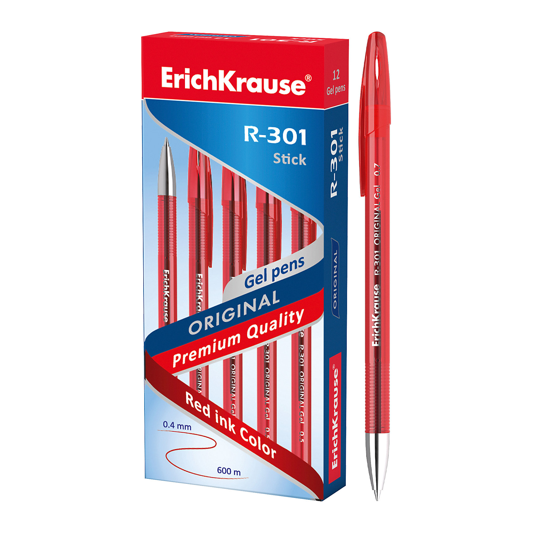 Ручка гелевая R-301 ORIGINAL Gel 0.5, 12 шт., Erich Krause Ручка гелевая R-301 ORIGINAL Gel 0.5, 12 шт., Erich KrauseПисьменные принадлежности<br>Ручка гелевая R-301 ORIGINAL Gel 0.5, 12 шт., Erich Krause.<br><br>Характеристики:<br><br>• Количество: 12 шт.<br>• Материал: пластик<br>• Сменный стержень<br>• Пишущий узел: 0,5 мм.<br>• Толщина линии: 0,4 мм.<br>• Длина непрерывной линии: 600 м.<br>• Цвет чернил: красный<br><br>Удобная гелевая ручка из полупрозрачного тонированного пластика с металлизированным наконечником обеспечивает чистое и четкое письмо.<br><br>Ручку гелевую R-301 ORIGINAL Gel 0.5, 12 шт., Erich Krause можно купить в нашем интернет-магазине.<br><br>Ширина мм: 70<br>Глубина мм: 155<br>Высота мм: 250<br>Вес г: 120<br>Возраст от месяцев: 84<br>Возраст до месяцев: 2147483647<br>Пол: Унисекс<br>Возраст: Детский<br>SKU: 5543294