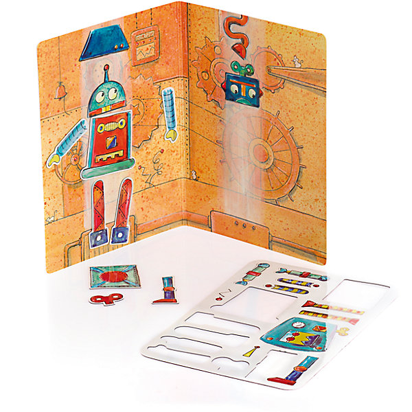 Магнитная игра Робот, 18 деталей, Egmont Toys Магнитная игра Робот, 18 деталей, Egmont ToysНастольные игры для всей семьи<br>Характеристики:<br><br>• возраст: от 3-х лет<br>• материал: картон, магнит;<br>• комплектация: магнитная книжка-основа, 18 деталей;<br>• размер игры в развёрнутом виде: 26х18 см;<br>• вес: 100 г;<br>• размер упаковки: 18х13х1 см;<br><br>Магнитная игра «Робот», Egmont Toys – это набор магнитных элементов, предназначенный для сюжетно-ролевых и обучающих игр. Набор также можно использовать в качестве настольной игры.<br><br>Набор состоит из картонной книжки-основы, на которую нанесено изображение конвейера и атрибутики конструкторского бюро. К основе прилагаются элементы с изображением деталей и запчастей к роботам.<br><br>Магнитная игра «Робот», Egmont Toys – это целое методическое пособие, которое позволит в легкой игровой форме познакомить ребенка с особенностями конструкторского бюро. Набор имеет множество вариантов игр.<br><br>Магнитную игру «Робот», Egmont Toys можно купить в нашем интернет-магазине.<br><br>Ширина мм: 180<br>Глубина мм: 130<br>Высота мм: 10<br>Вес г: 100<br>Возраст от месяцев: 36<br>Возраст до месяцев: 2147483647<br>Пол: Унисекс<br>Возраст: Детский<br>SKU: 5544492