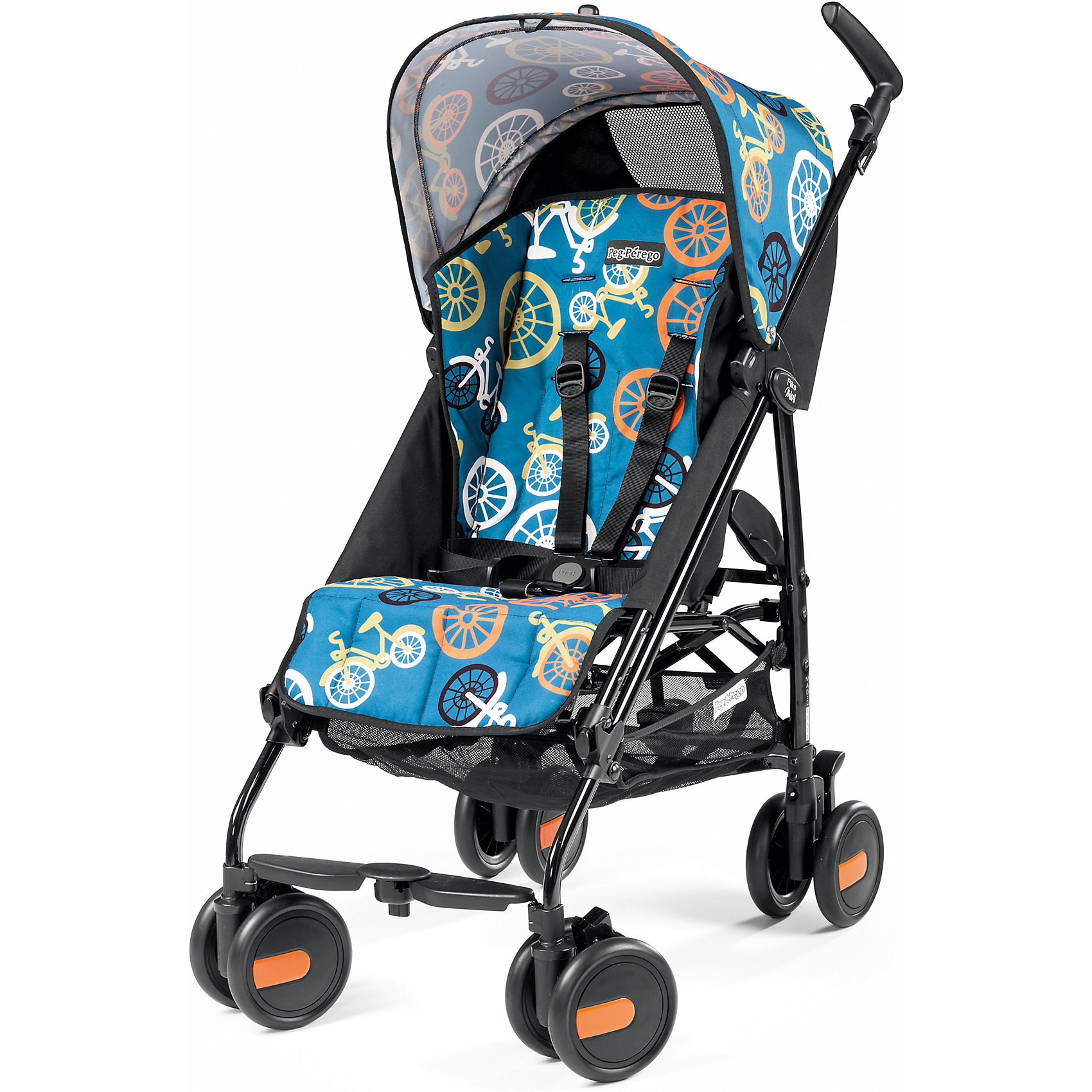 Коляска-трость Peg-Perego Pliko Mini с бампером, Bikes Color Коляска-трость Peg-Perego Pliko Mini с бампером, Bikes ColorКоляски-трости<br>Коляска-трость Pliko Mini, Peg-Perego - компактная прогулочная коляска с небольшими габаритами, которая отвечает всем требованиям комфорта и безопасности малыша. Очень практична для использования в любой ситуации. Коляска оснащена удобным для ребенка сиденьем с мягкими 5- точечными ремнями безопасности. Дополнительно можно приобрести мягкий съемный бампер (отдельно бампер без коляски не продается!). Спинка легко раскладывается в 3 положениях вплоть до горизонтального. Опора для ножек регулируется, что обеспечивает<br>малышу правильную осанку. Большой капюшон со смотровым окном защитит от солнца и дождя. <br><br>Для родителей предусмотрены удобные ручки и вместительная корзина для принадлежностей малыша. Коляска оснащена 4 двойными колесами (передние - поворотные с возможностью фиксации, задние - с тормозом). Благодаря узкой колесной базе коляска без труда преодолевает<br>даже самые узкие проемы дверей, лифтов и турникетов. Легко и компактно складывается тростью, что позволяет использовать ее во время поездок и путешествий. Обивку можно снимать и стирать. Подходит для детей от 6 мес. до 3 лет.<br><br><br>Особенности:<br><br>- удобна для транспортировки и хранения;<br>- объемный капюшон от солнца и дождя;<br>- спинка сиденья регулируется 3 положениях;<br>- регулируемая подножка; <br>- корзина для вещей ребенка;<br>- передние поворотные колеса с возможностью фиксации;<br>- узкая колесная база;<br>- легко и компактно складывается тростью.<br><br><br>Дополнительная информация:<br><br>- Цвет: Bikes Color.<br>- Материал: текстиль, металл, пластик.<br>- Диаметр колес: 14,6 см.<br>- Максимальная длина спального места: 87 см.<br>- Размер в разложенном виде: 84 х 50 х 101 см.<br>- Размер в сложенном виде: 34 х 32 х 94 см.<br>- Вес: 5,7 кг.<br><br>Коляску-трость Pliko Mini + бампер передний, Peg-Perego можно купить в нашем интернет-магазине.<br><br>Ширина мм: 470<br>Глубина мм: 290<br>Высота мм: 1025<br>Вес г: 7600<br>Возраст от месяцев: 6<br>Возраст до месяцев: 36<br>Пол: Унисекс<br>Возраст: Детский<br>SKU: 5545244