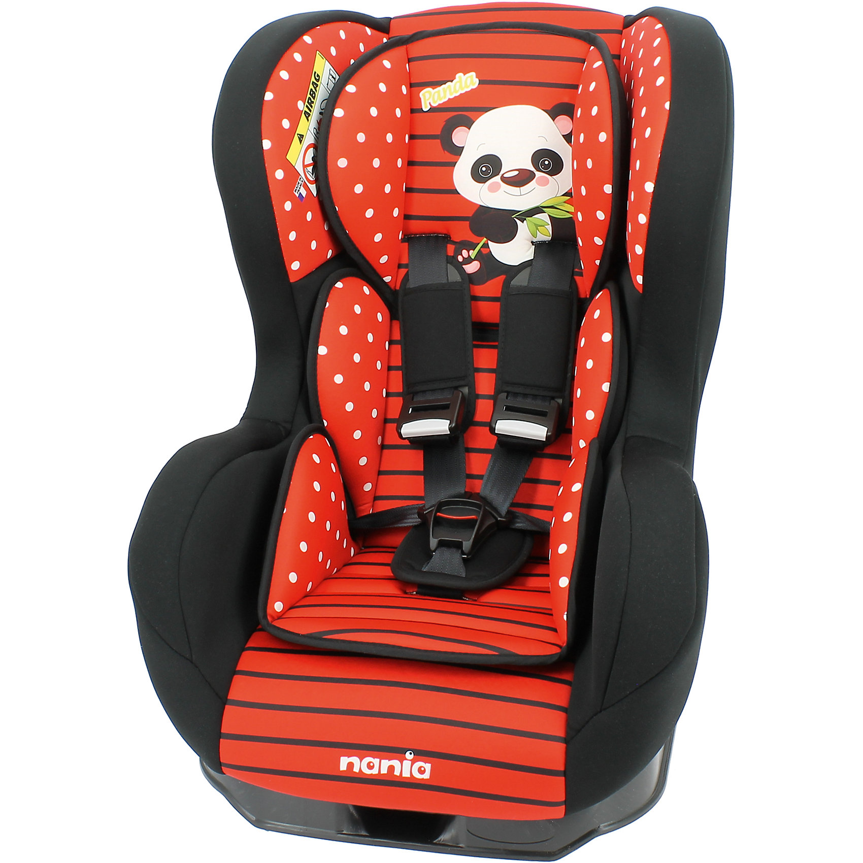 Автокресло Nania Cosmo SP, 0-18кг, panda red Автокресло Nania Cosmo SP, 0-18кг, panda redГруппа 0+, 1 (До 18 кг)<br>Характеристики:<br><br>• группа: 0/1;<br>• вес ребенка: до 18 кг;<br>• возраст ребенка: от рождения до 4-х лет;<br>• способ установки: до 9 кг – против хода движения, 9-18 кг – по ходу движения;<br>• способ крепления: с помощью штатных ремней безопасности автомобиля;<br>• сиденье помещено на специальную платформу;<br>• наличие мягкого анатомического вкладыша с подголовником;<br>• регулируемый угол наклона спинки: 5 положений включая положение «полулежа»;<br>• 5-ти точечные ремни безопасности оснащены мягкими плечевыми накладками;<br>• усиленная боковая защита SP - Side Protection;<br>• съемные чехлы, стирка при температуре 30 градусов;<br>• материал: пластик, полиэстер;<br>• размеры автокресла: 54х45х61 см;<br>• размер сиденья: 31х31 см;<br>• высота спинки: 55 см;<br>• вес автокресла: 5,7 кг;<br>• стандарт безопасности: ECE R44/04.<br><br>Автокресло Cosmo SP, 0-18кг, Nania, panda red можно купить в нашем интернет-магазине.<br><br>Ширина мм: 440<br>Глубина мм: 540<br>Высота мм: 630<br>Вес г: 6580<br>Возраст от месяцев: 0<br>Возраст до месяцев: 48<br>Пол: Унисекс<br>Возраст: Детский<br>SKU: 5569323