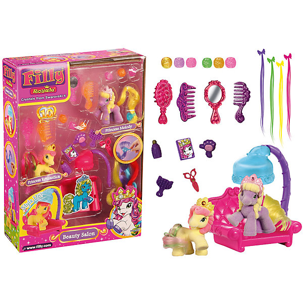 Игровой набор Королевские Filly Салон красоты, Dracco Игровой набор Королевские Filly Салон красоты, DraccoСалон красоты<br>Характеристики товара:<br><br>• возраст от 3 лет;<br>• материал: пластик;<br>• в наборе: лошадки, зеркальце, расчески, ножницы, устройство для завивки, накладные пряди, диван, бутыль, аксессуары;<br>• размер упаковки 26х18х6 см;<br>• вес упаковки 260 гр.;<br>• страна производитель Китай.<br><br>Игровой набор «Королевские Filly. Салон красоты» Dracco создан по мотивам известного мультфильма про лошадок Филли и обязательно понравится его поклоннице. У лошадок мягкие густые хвостики, которые можно расчесывать, украшать и заплетать. Для этого в наборе уже имеются все необходимые аксессуары, которые позволят придумать лошадкам оригинальные образы. <br><br>Игровой набор «Королевские Filly. Салон красоты» Dracco можно приобрести в нашем интернет-магазине.<br><br>Ширина мм: 260<br>Глубина мм: 60<br>Высота мм: 180<br>Вес г: 260<br>Возраст от месяцев: 36<br>Возраст до месяцев: 2147483647<br>Пол: Женский<br>Возраст: Детский<br>SKU: 5578426