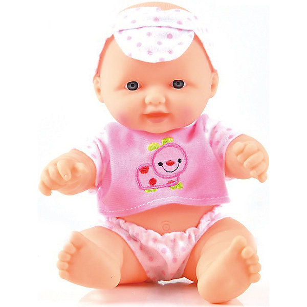 Пупс Маленький сладкоежка, 24 см, DollyToy Пупс Маленький сладкоежка, 24 см, DollyToyКуклы<br>Характеристики товара:<br><br>• возраст от 3 лет;<br>• материал: пластик, текстиль;<br>• в комплекте: кукла;<br>• высота куклы 24 см;<br>• размер упаковки 20х15,5х11 см;<br>• вес упаковки 330 гр.;<br>• страна производитель: Китай.<br><br>Пупс «Маленький сладкоежка» DollyToy привьет девочке чувство заботы и ответственности. У карапуза добрые темные глазки. Он одет в розовые трусишки и футболочку. С ним девочка может придумывать сюжеты для игры, заботясь о малыше, укладывая его спать.<br><br>Пупса «Маленький сладкоежка» DollyToy можно приобрести в нашем интернет-магазине.<br><br>Ширина мм: 155<br>Глубина мм: 110<br>Высота мм: 200<br>Вес г: 330<br>Возраст от месяцев: 36<br>Возраст до месяцев: 72<br>Пол: Женский<br>Возраст: Детский<br>SKU: 5581287